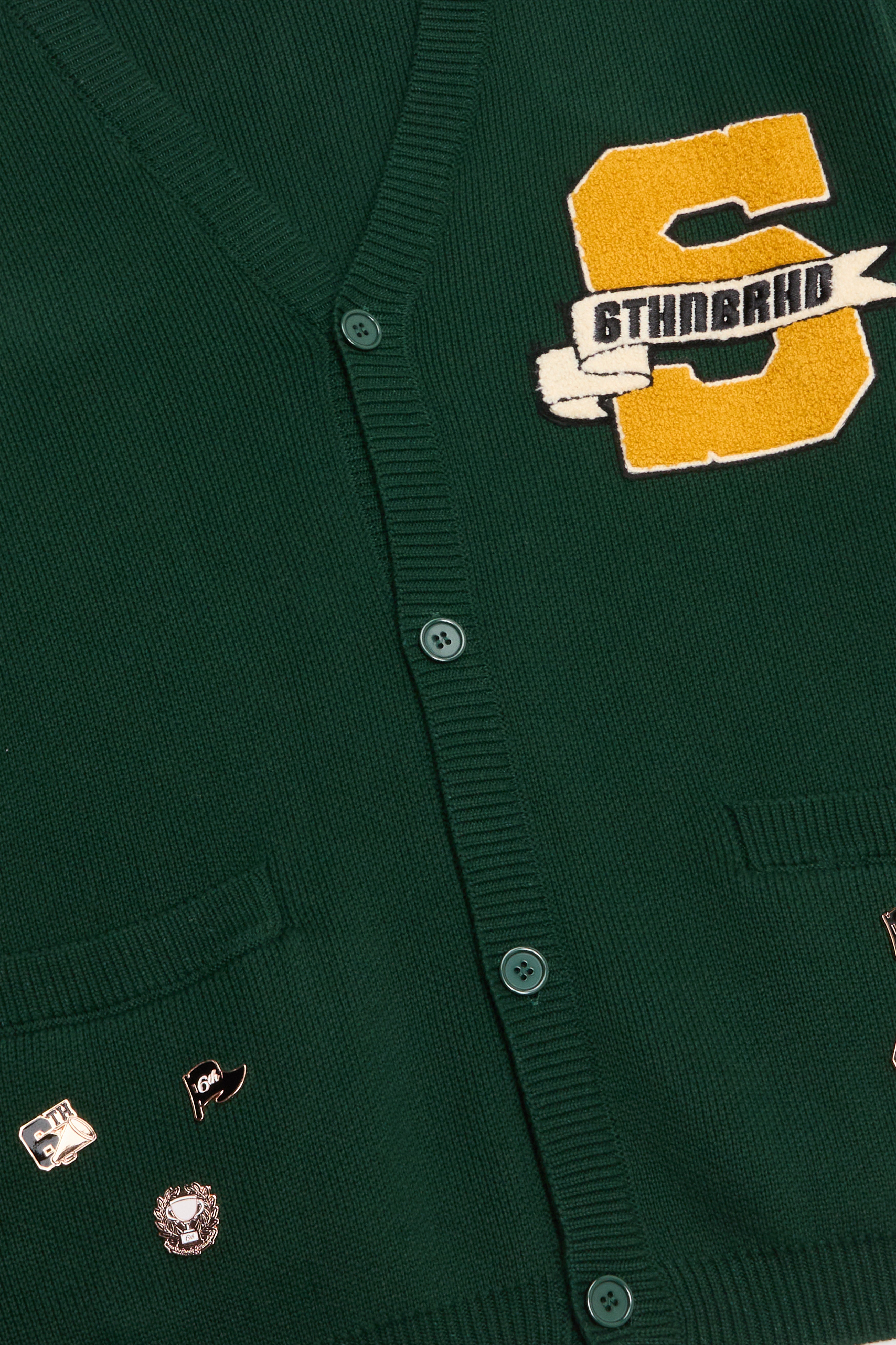 6Thneighborhood Collegiate Cardigan Sweater - Embroidered