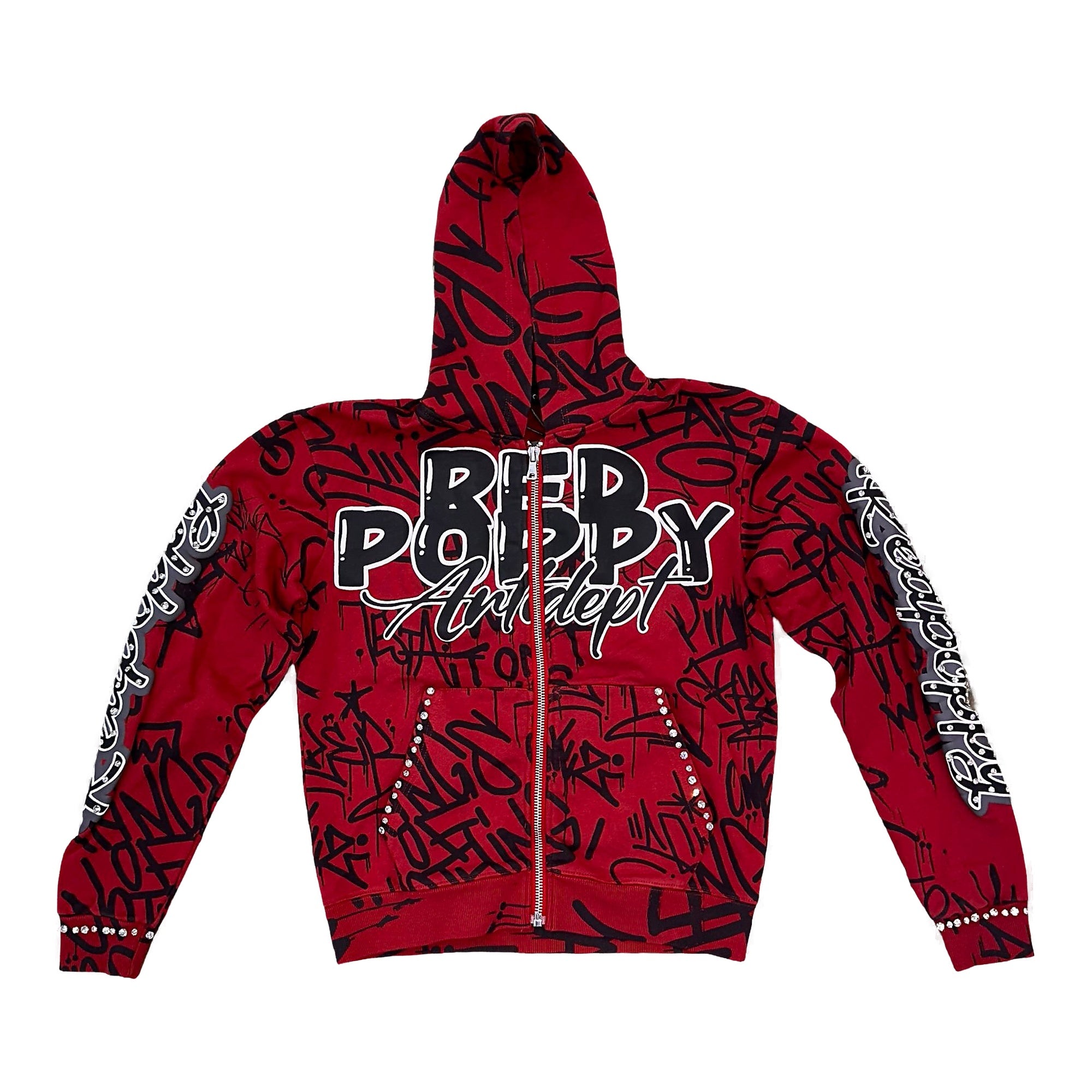 Red Poppy Men's Hoodie - Red Color