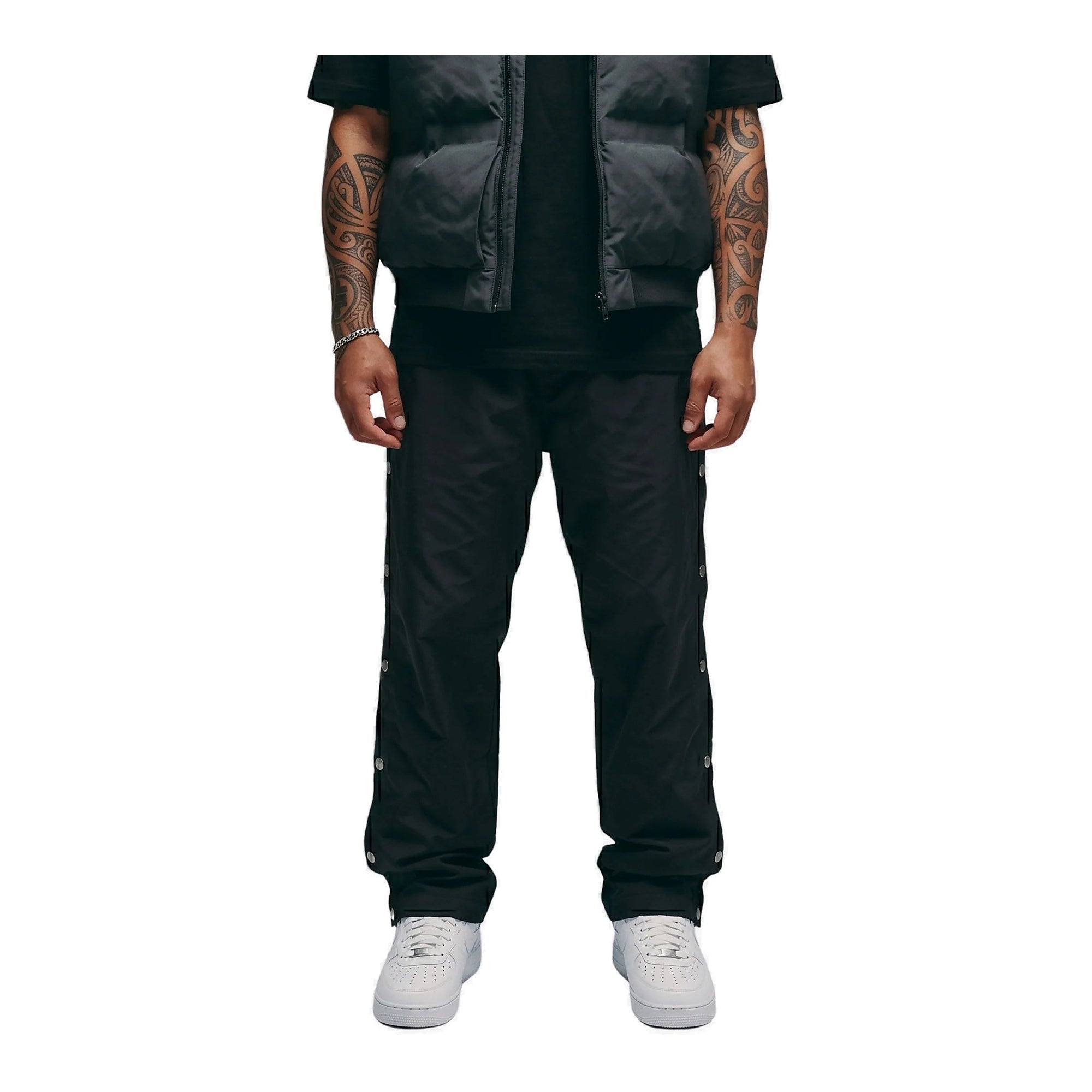 Silnt Chptrs Snap Track Pants - Straight-Leg Black