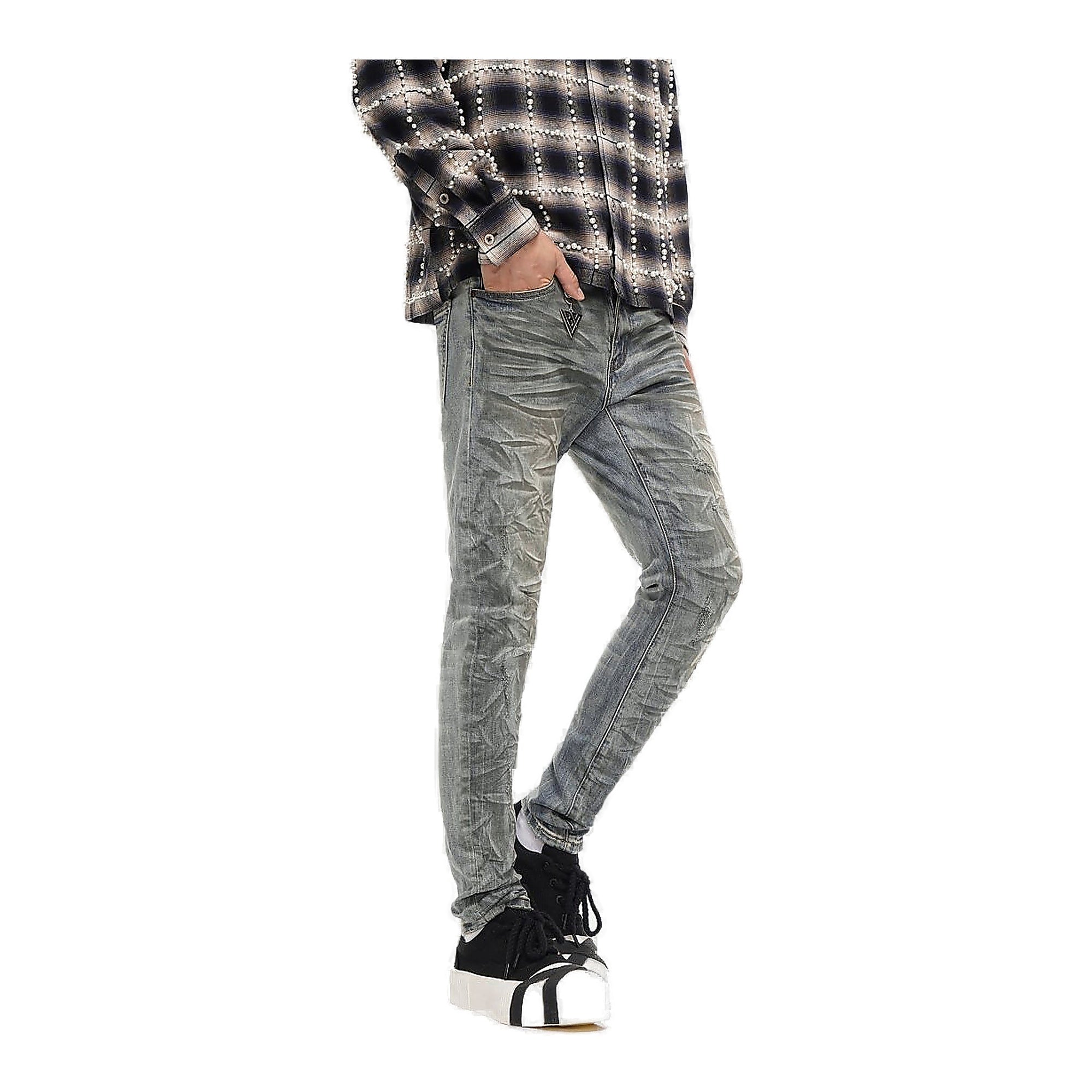 Valabasas Crinkle Jeans - Stacked Light Blue