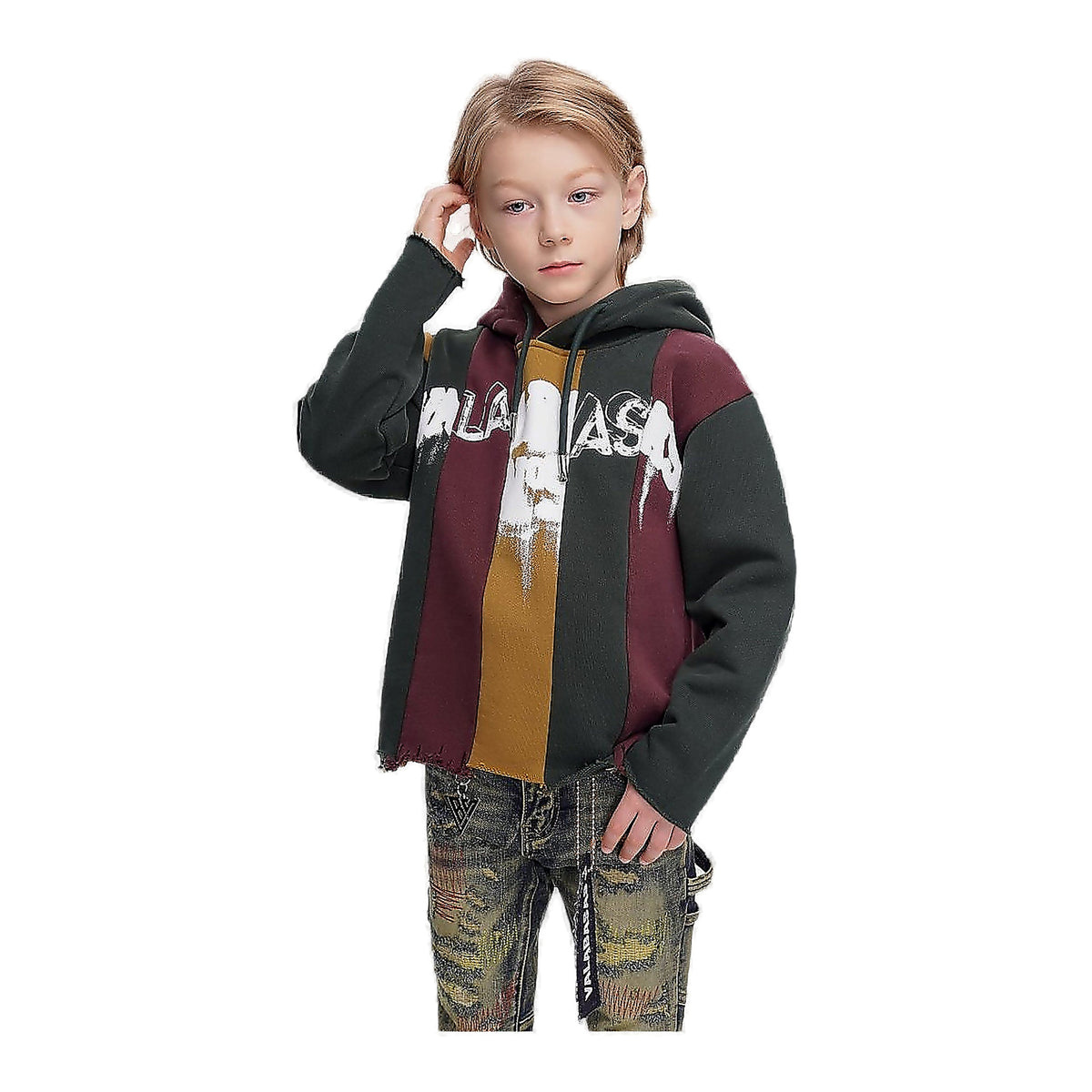Valabasas Slipped Youth Hoodie - Distressed Green