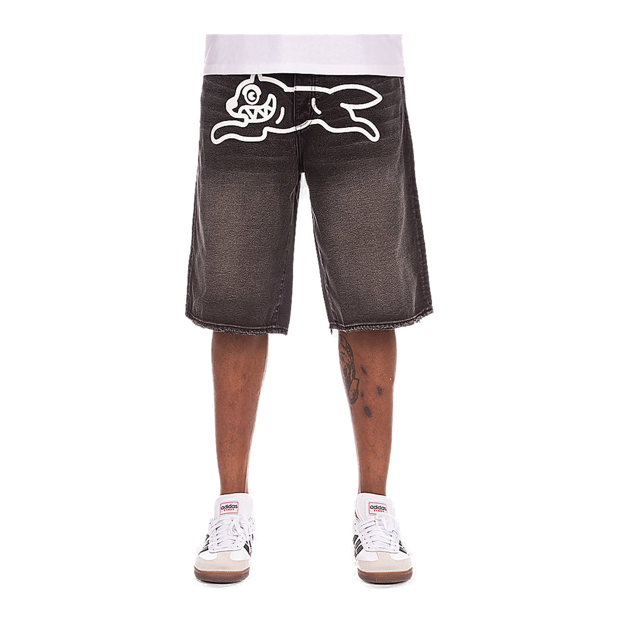 Ice Cream Running Dog Shorts - Raw Hem