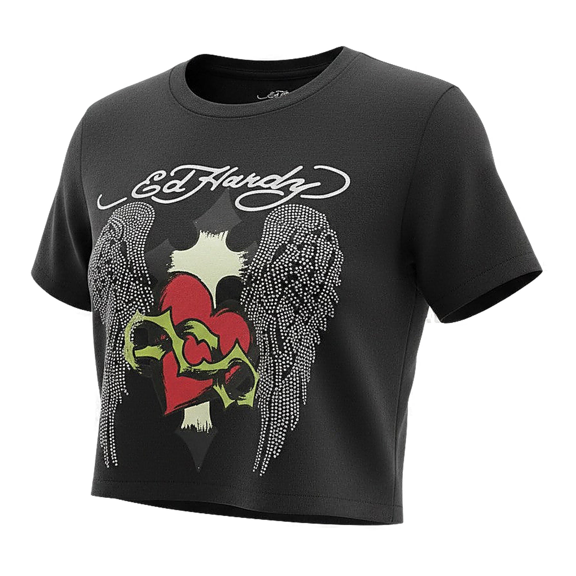 Ed Hardy Sacred Heart Tee - Rhinestone