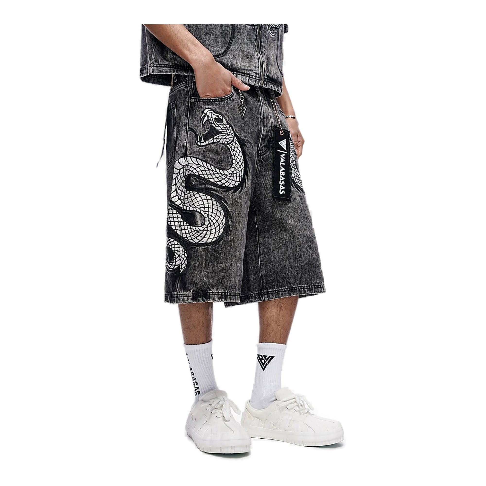 Valabasas Serpent Shorts - Embroidered