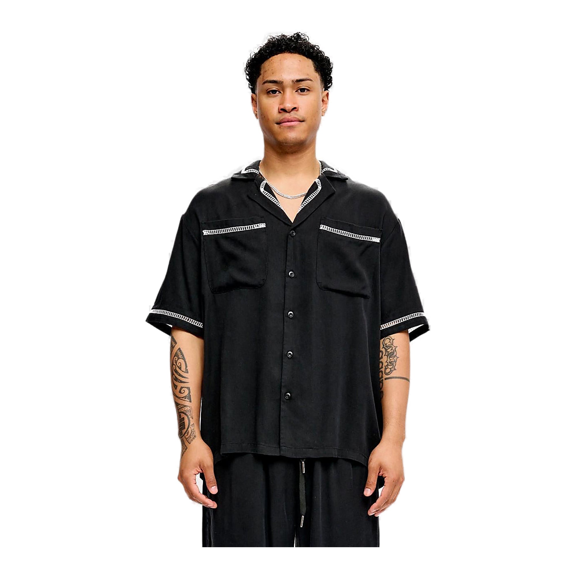 Silnt Chptrs Vibes Shirt - Embroidered Piping