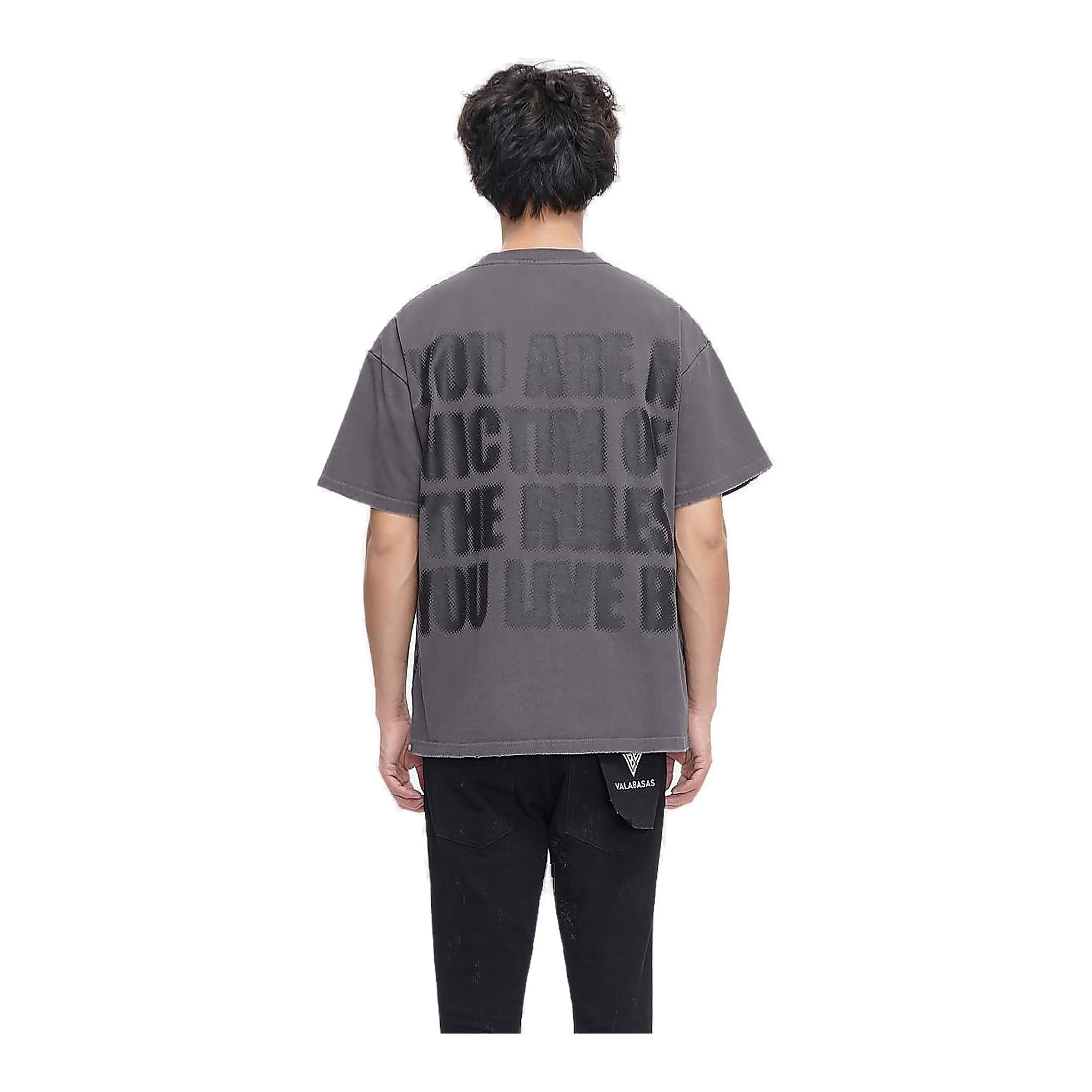 Valabasas Victim Tee T-Shirt - Distressed Graphic Black Wash