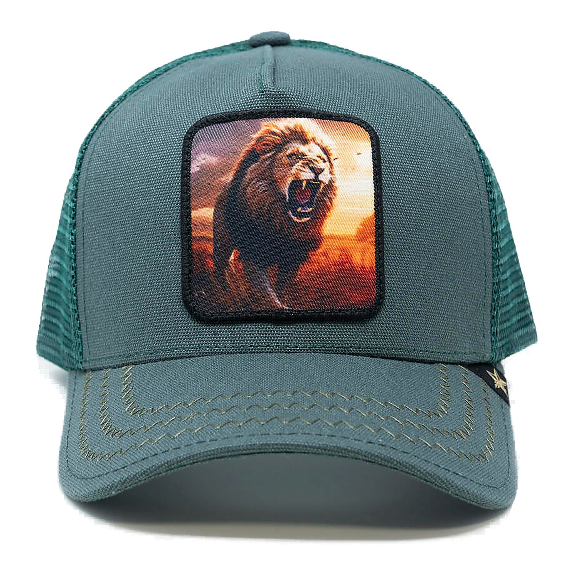 Gold Star Lion Trucker Hat - Teal