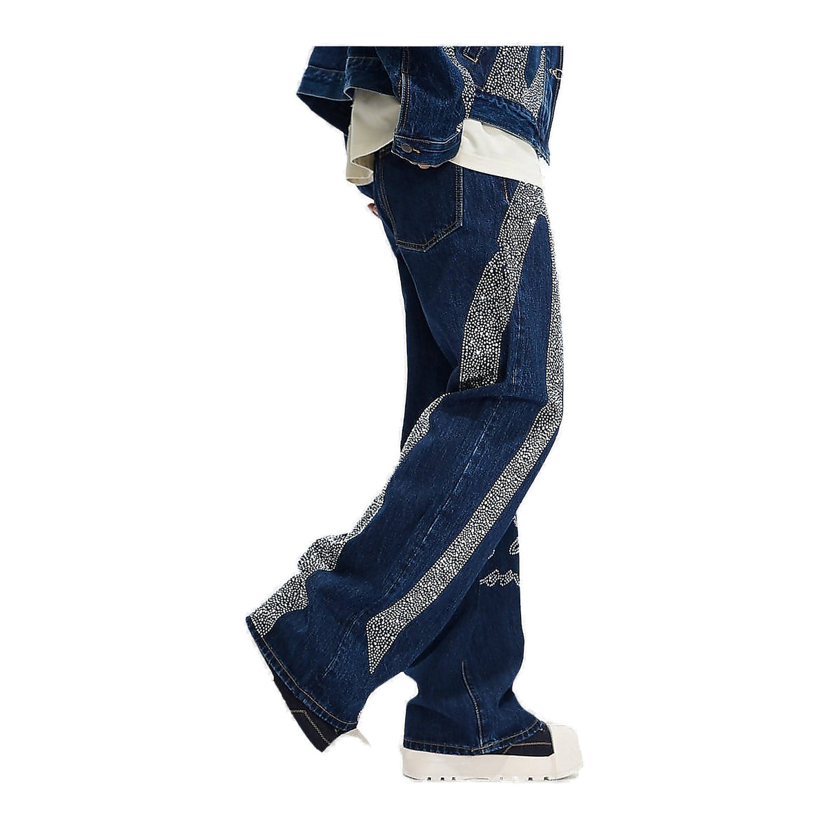 Valabasas Scripted Jeans - Baggy Fit Denim Blue
