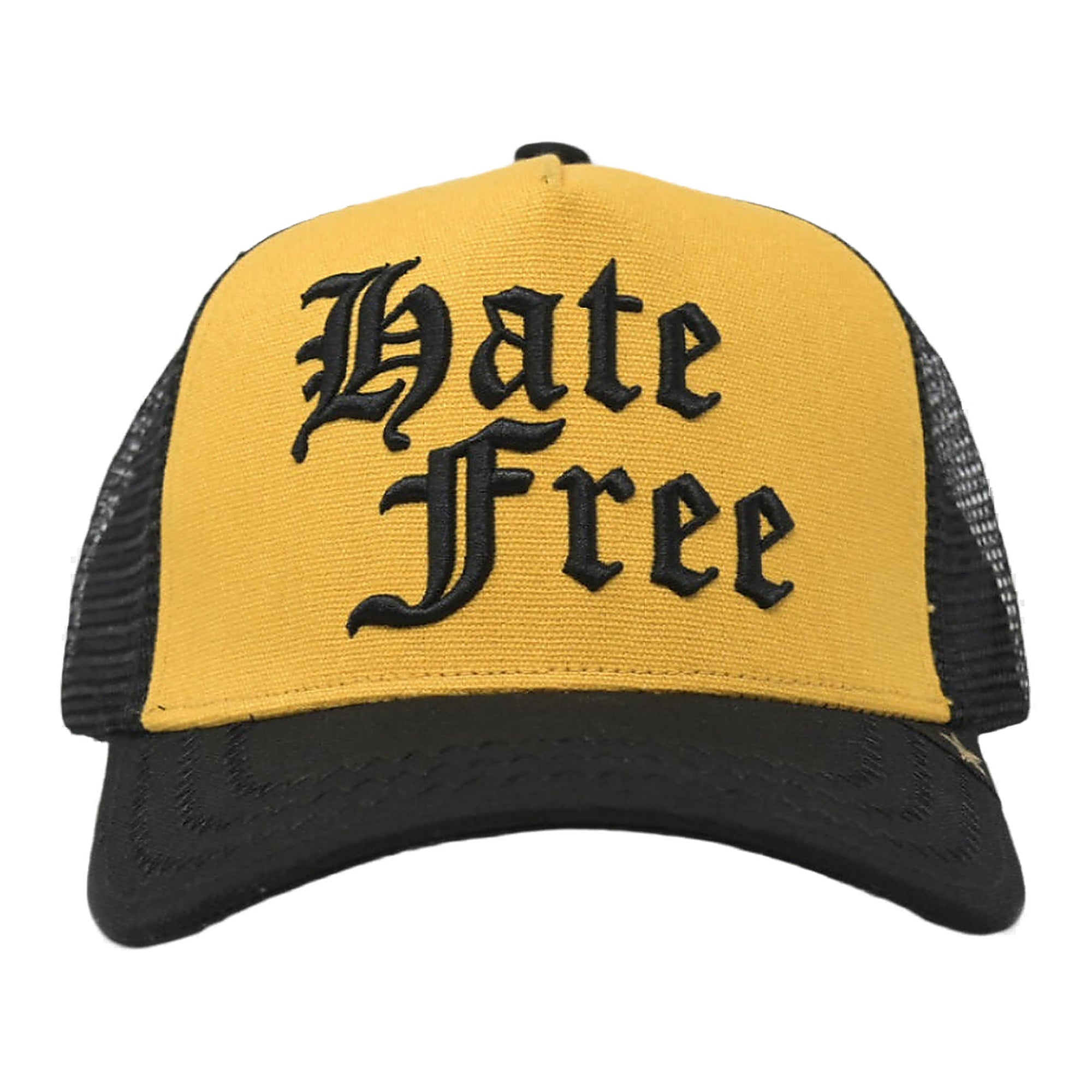 Gold Star Hate Free Trucker Hat - Yellow