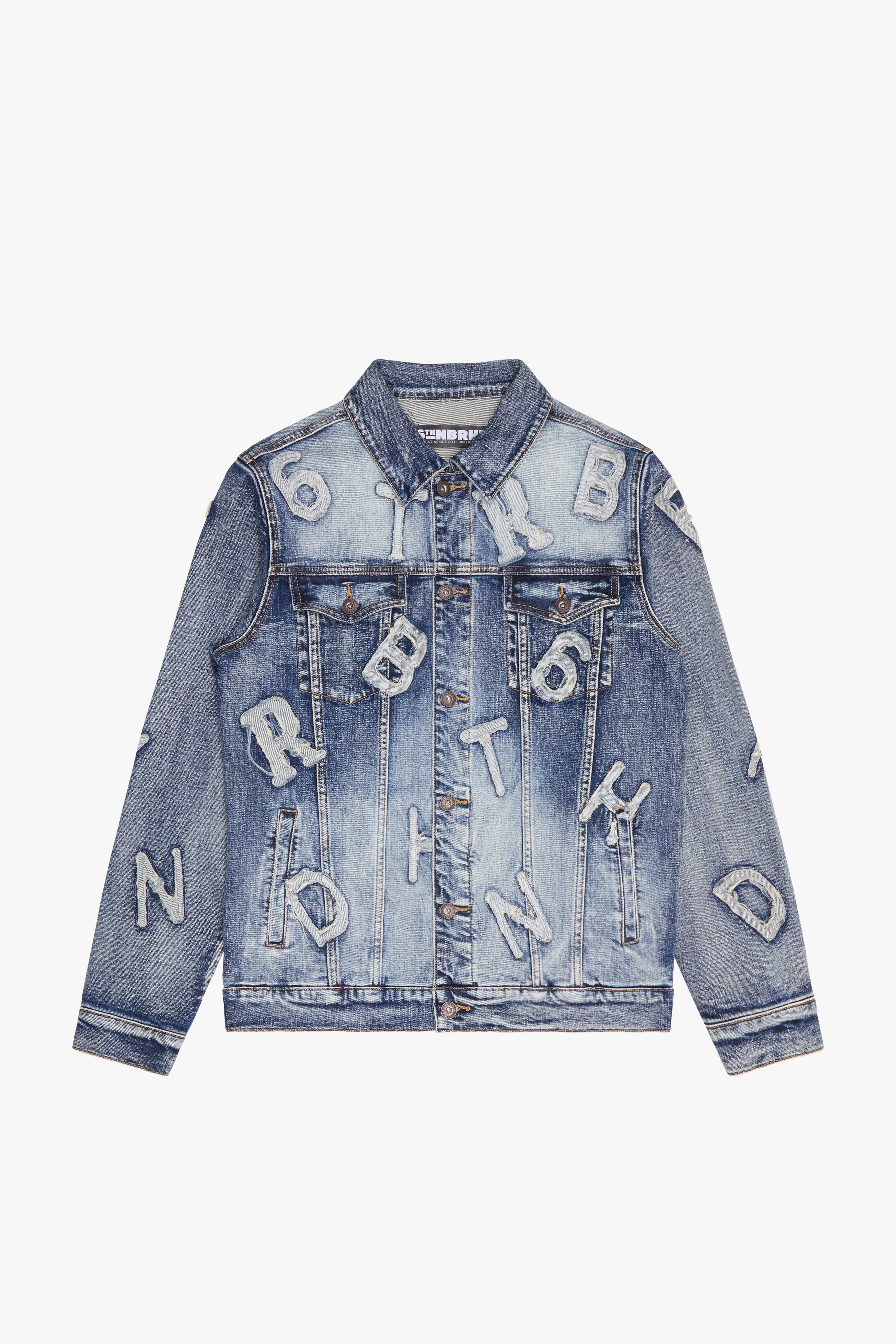 6Th Nbrhd Puzzle Men's Trucker Jacket - Light Wash