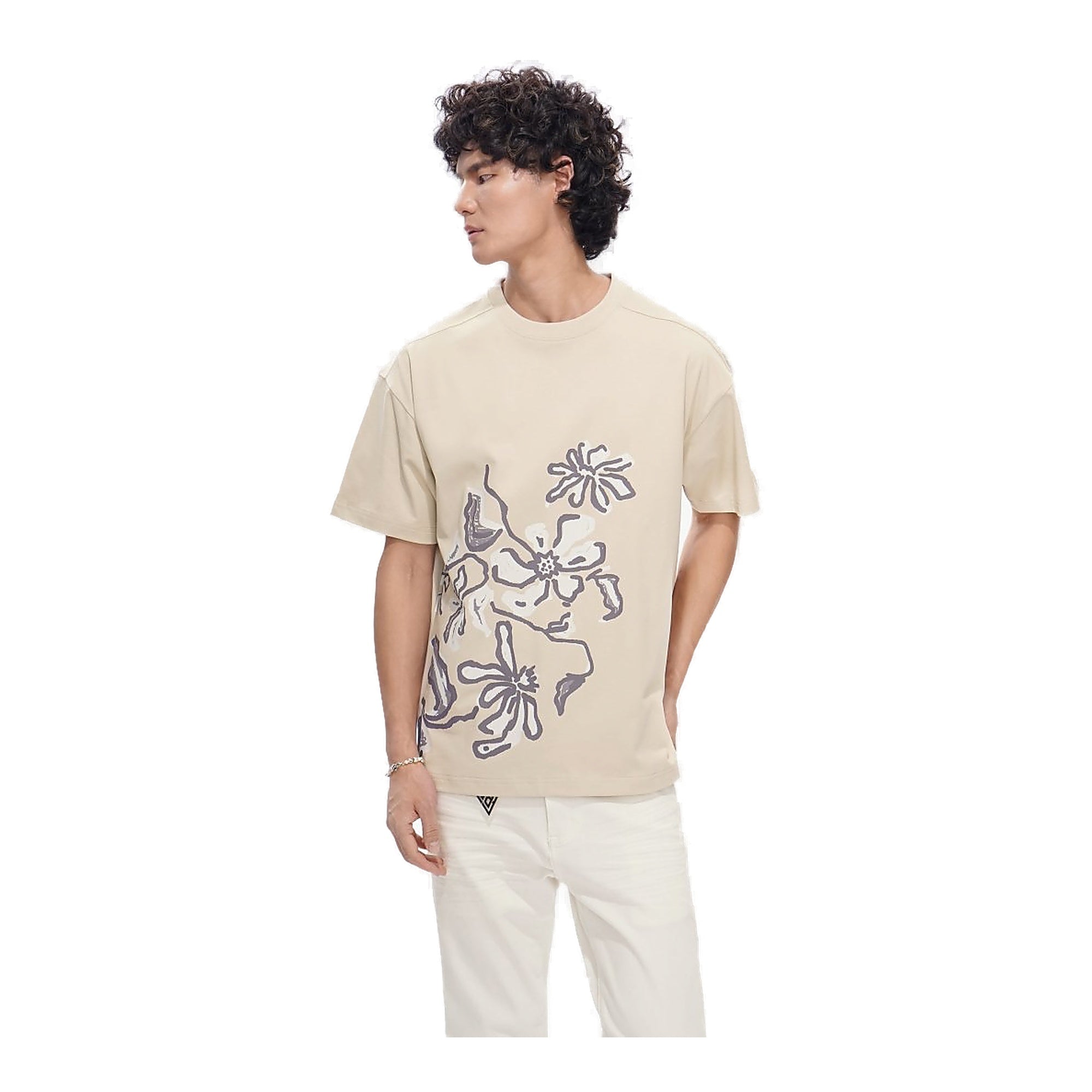Valabasas Plucked Tee Men's T-Shirt - Beige