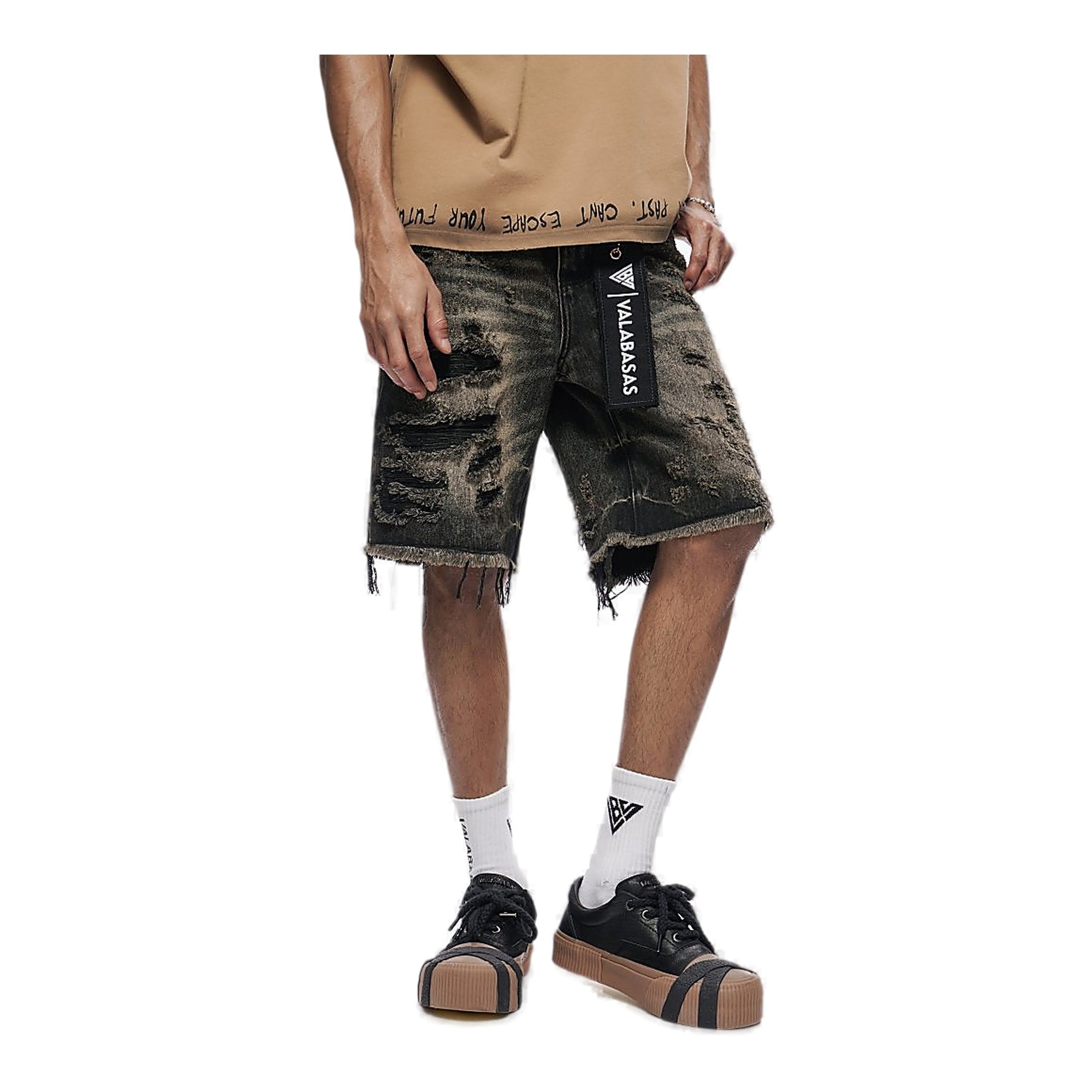 Valabasas Distressed Shorts - Frayed Hem