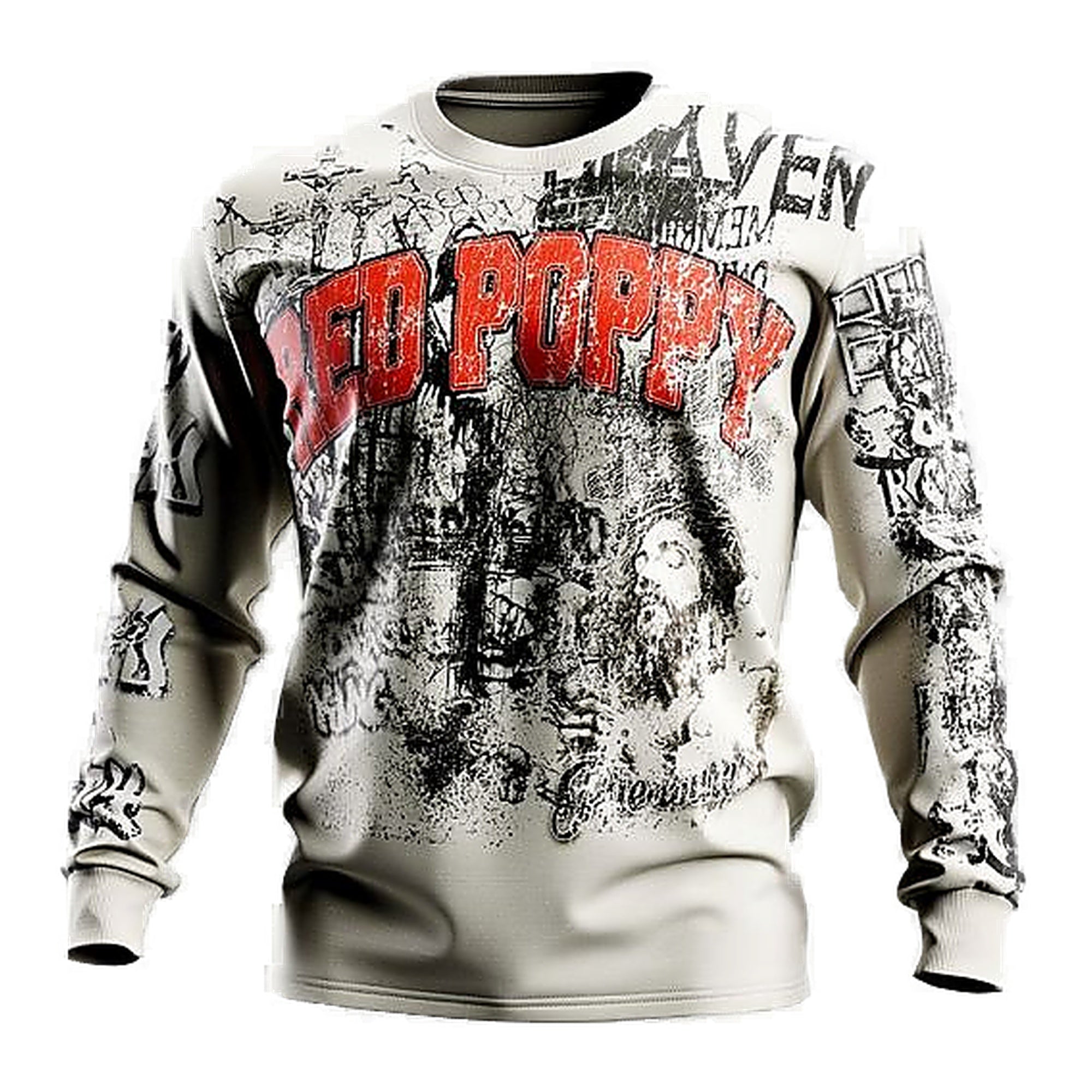 Red Poppy Men's Beige Hoodie