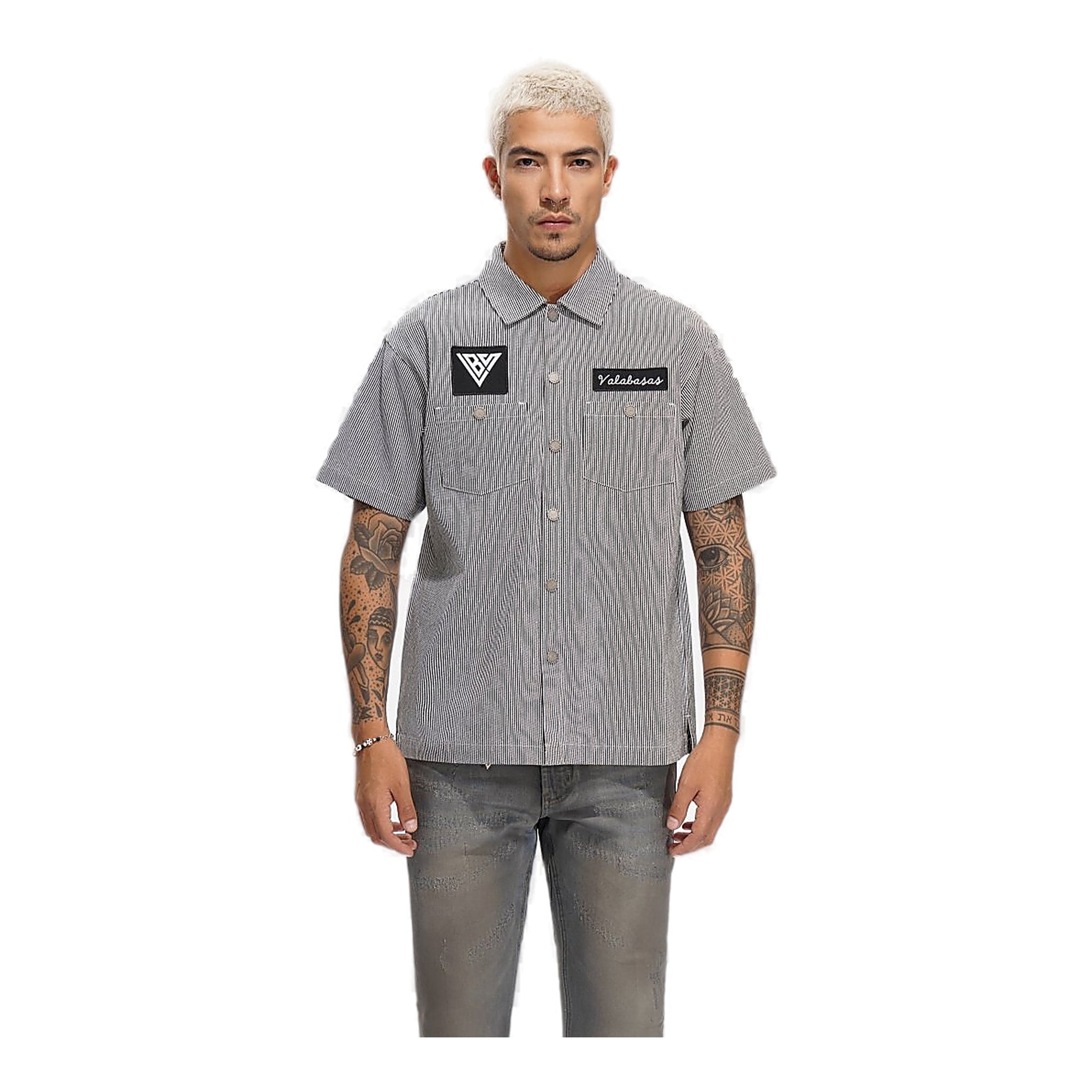 Valabasas Stripe Shirt - Dual Pocket Black