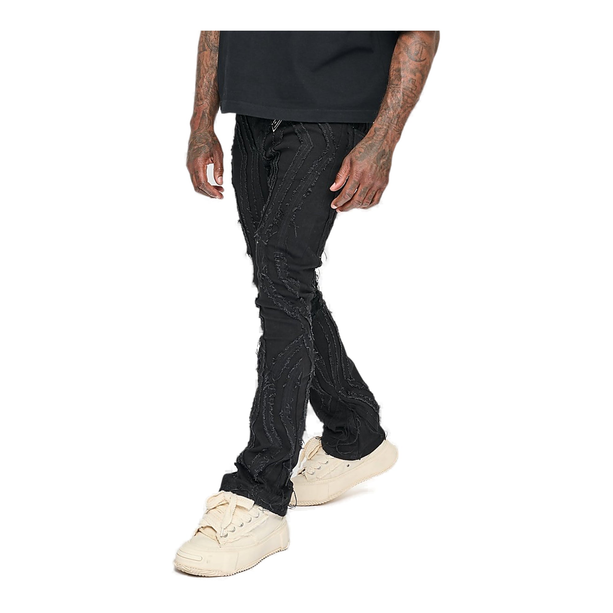 Valabasas Frayed Jeans - Stacked Black