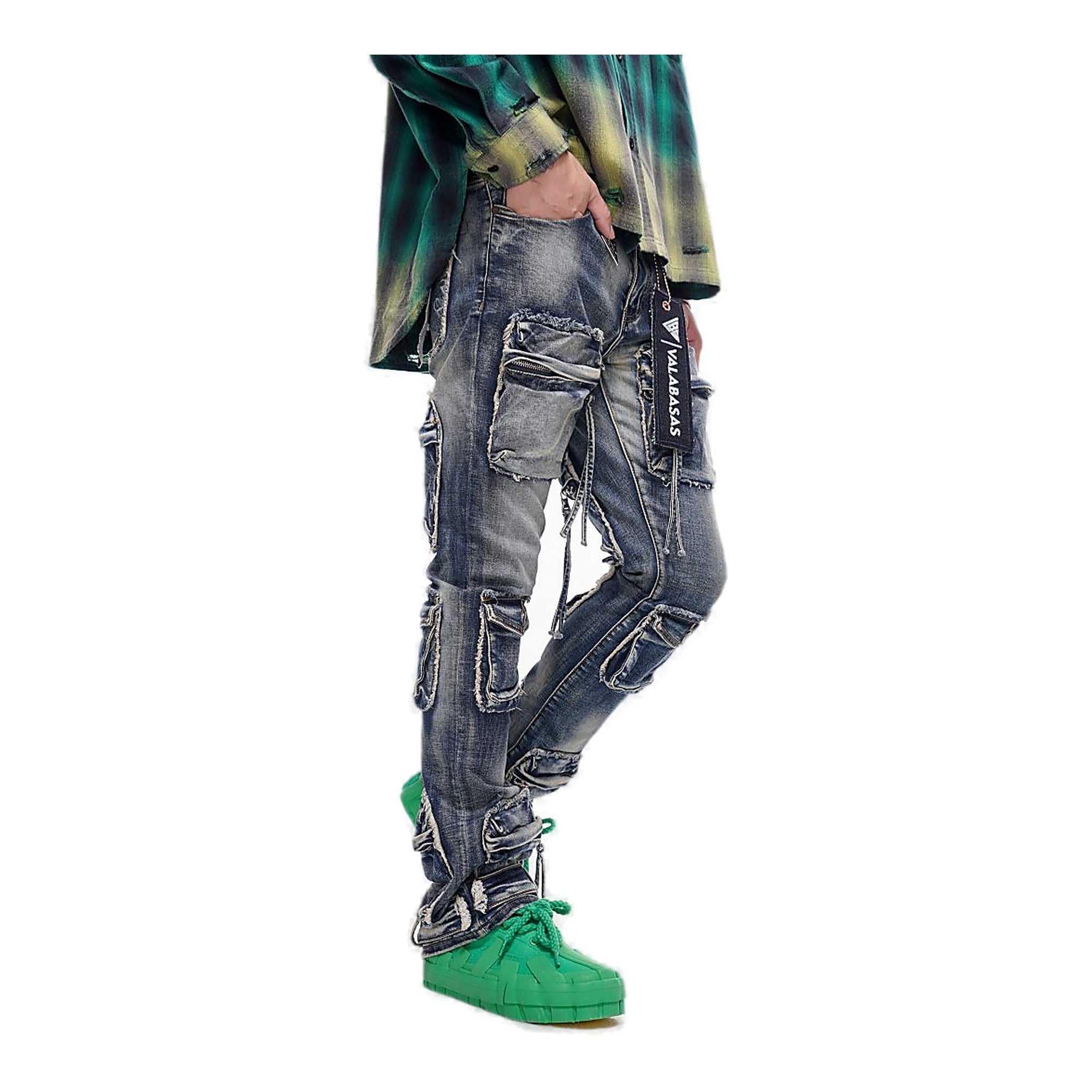 Valabasas Cargo Jeans - Stacked Blue Vintage