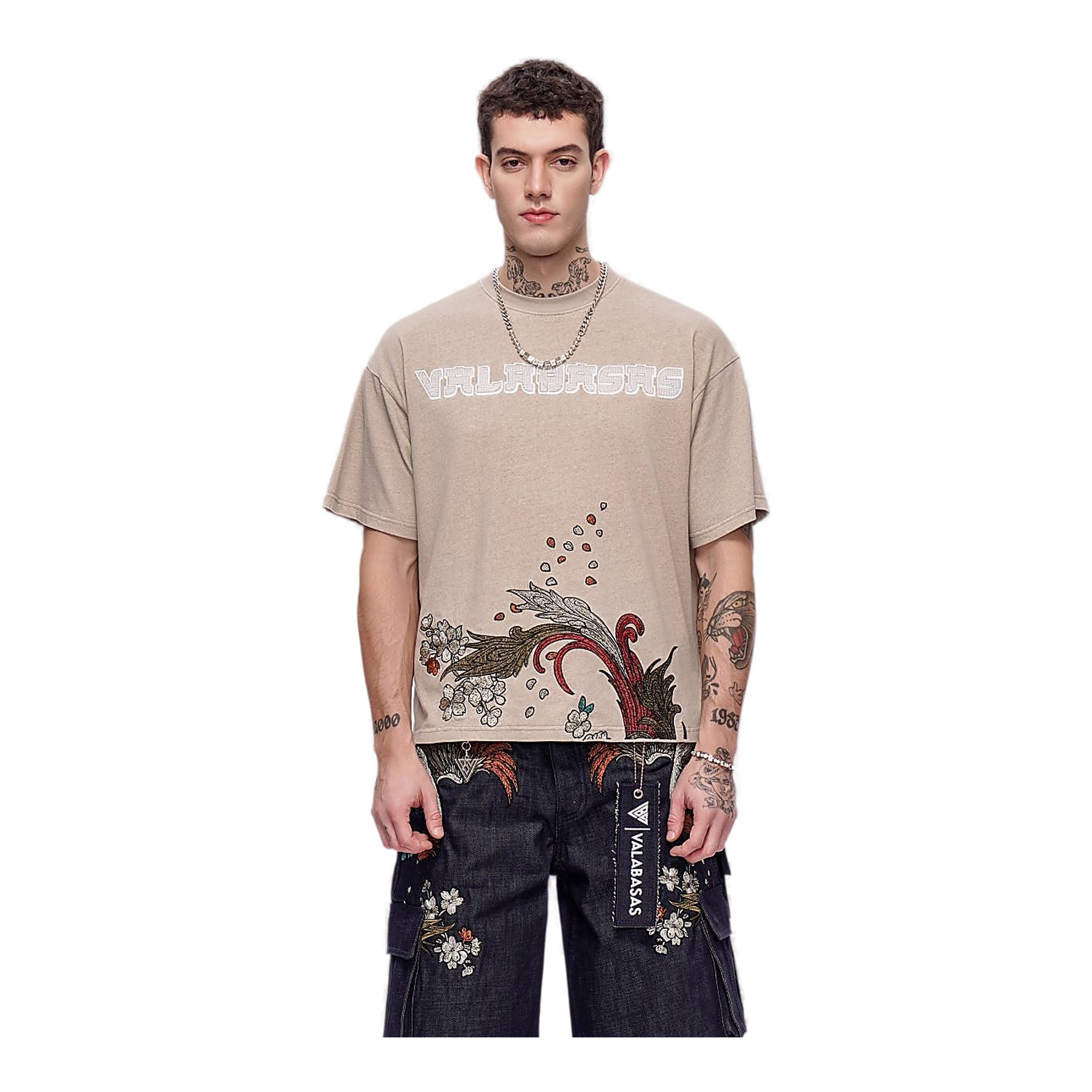 Valabasas Floral T-Shirt - Embroidered