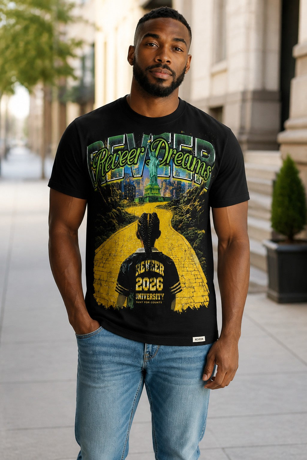 Reveer - Brick Road Graphic T-Shirt – Black