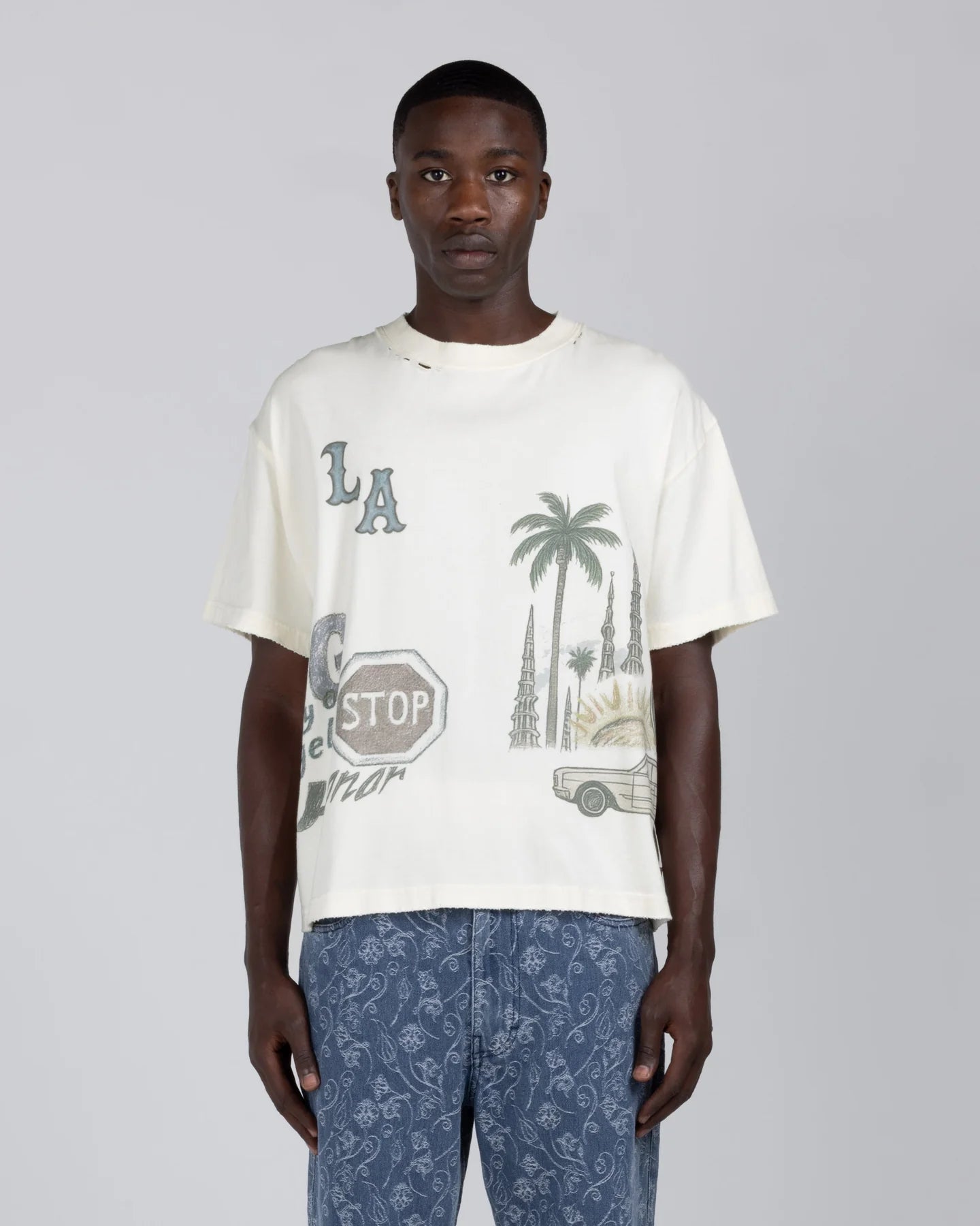 Honor The Gift - All Over Los Angeles Tee - Bone