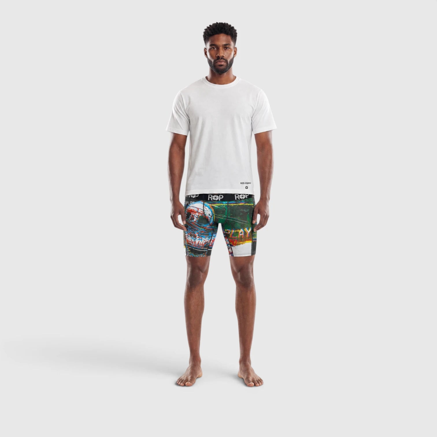 Red Poppy Skull Boxer Briefs - Graphic