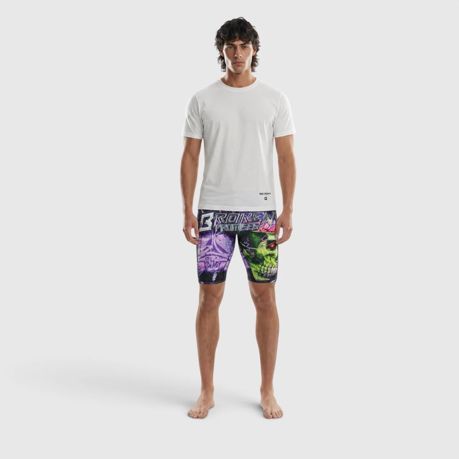 Red Poppy Skull Boxer Briefs - Graphic