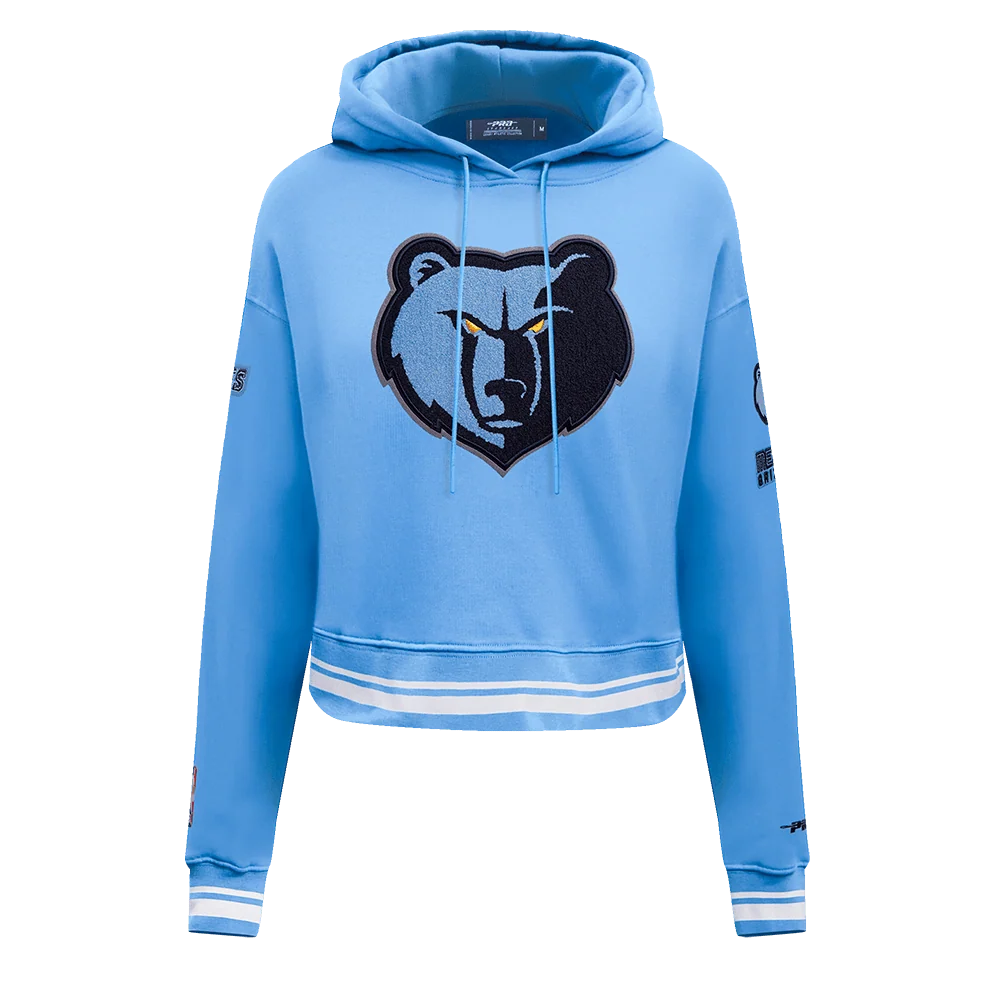 Pro Max - NBA MEMPHIS GRIZZLIES RETRO CLASSIC WOMEN'S RIB CROPPED PULLOVER HOODIE