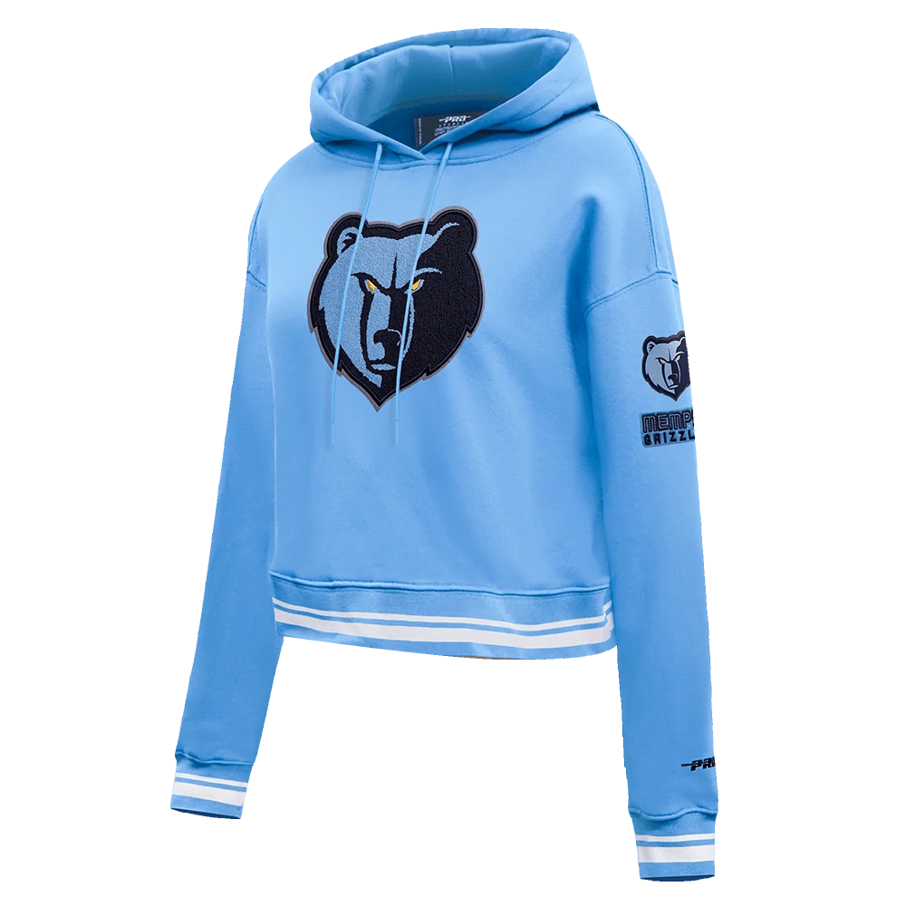 Pro Max - NBA MEMPHIS GRIZZLIES RETRO CLASSIC WOMEN'S RIB CROPPED PULLOVER HOODIE