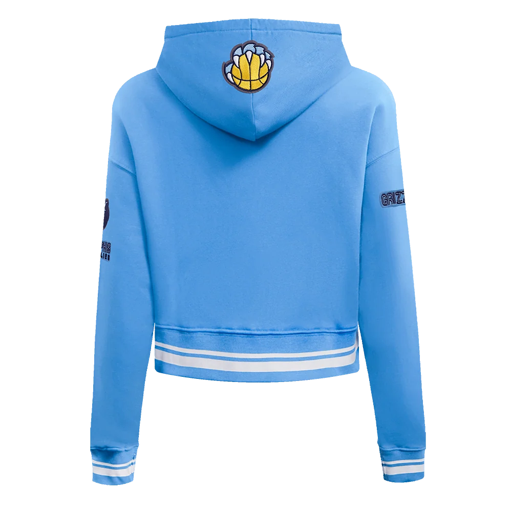 Pro Max - NBA MEMPHIS GRIZZLIES RETRO CLASSIC WOMEN'S RIB CROPPED PULLOVER HOODIE