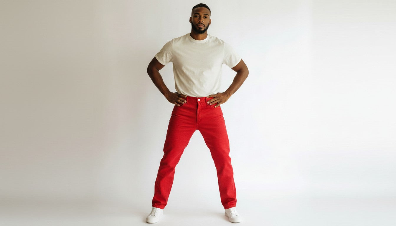 HAJJI DENIM - Men's Non-Stretch Twill - RED