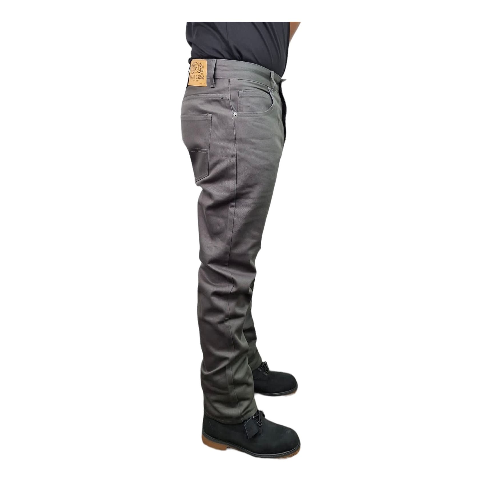 HAJJI DENIM - Men's Non-Stretch Twill - CHOCLATE GREY