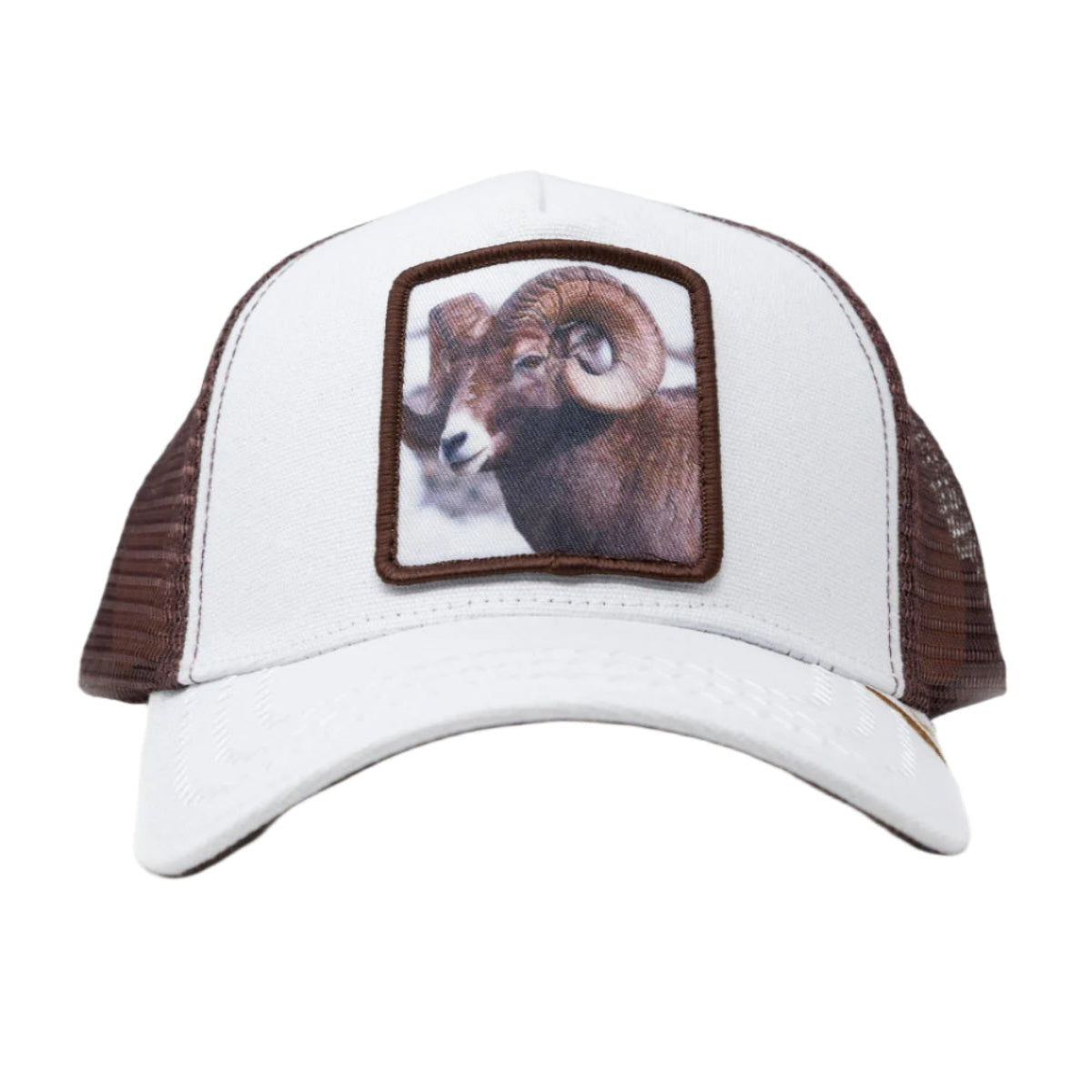 Gold Star Hat Ram Trucker Hat - White
