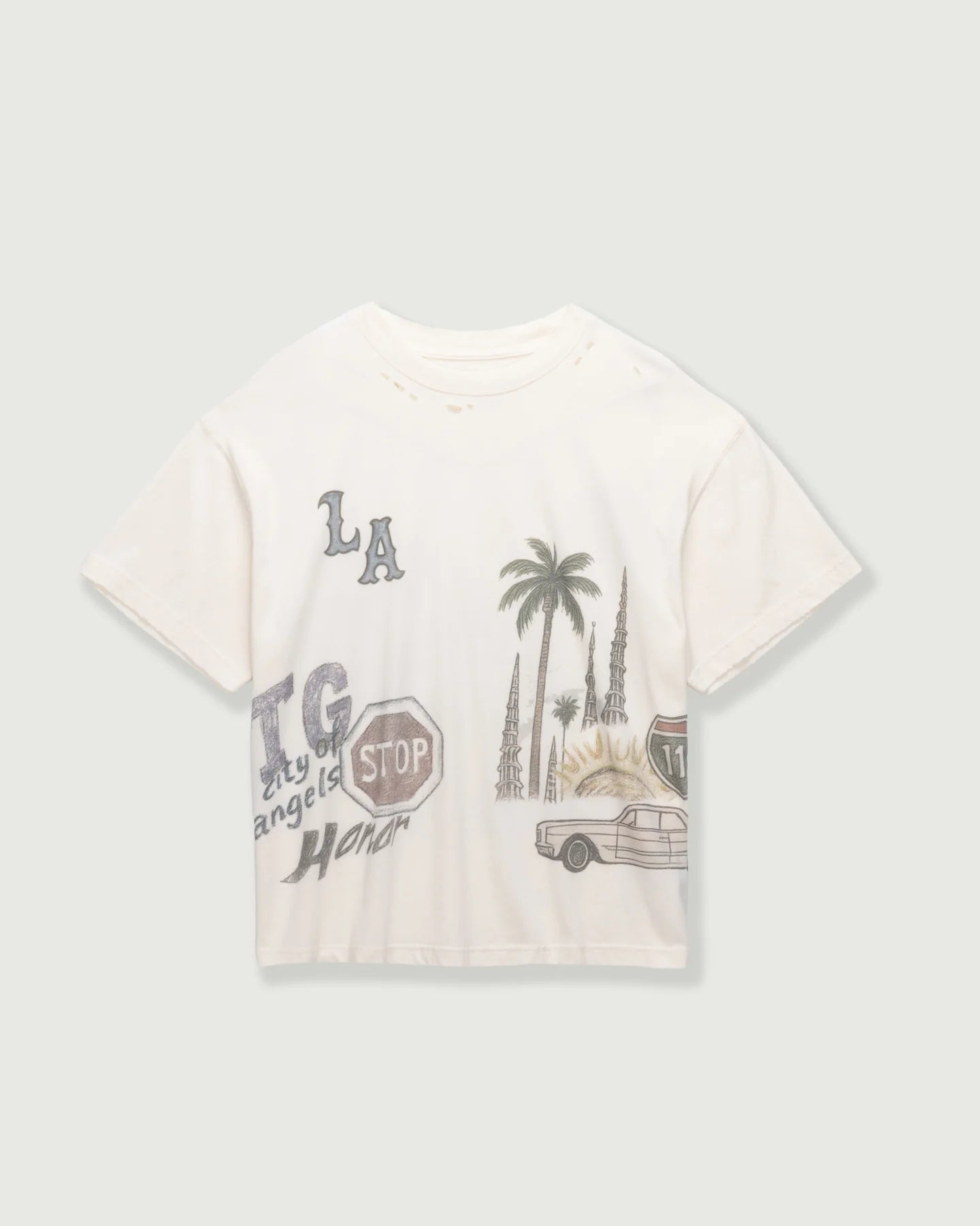 Honor The Gift - All Over Los Angeles Tee - Bone