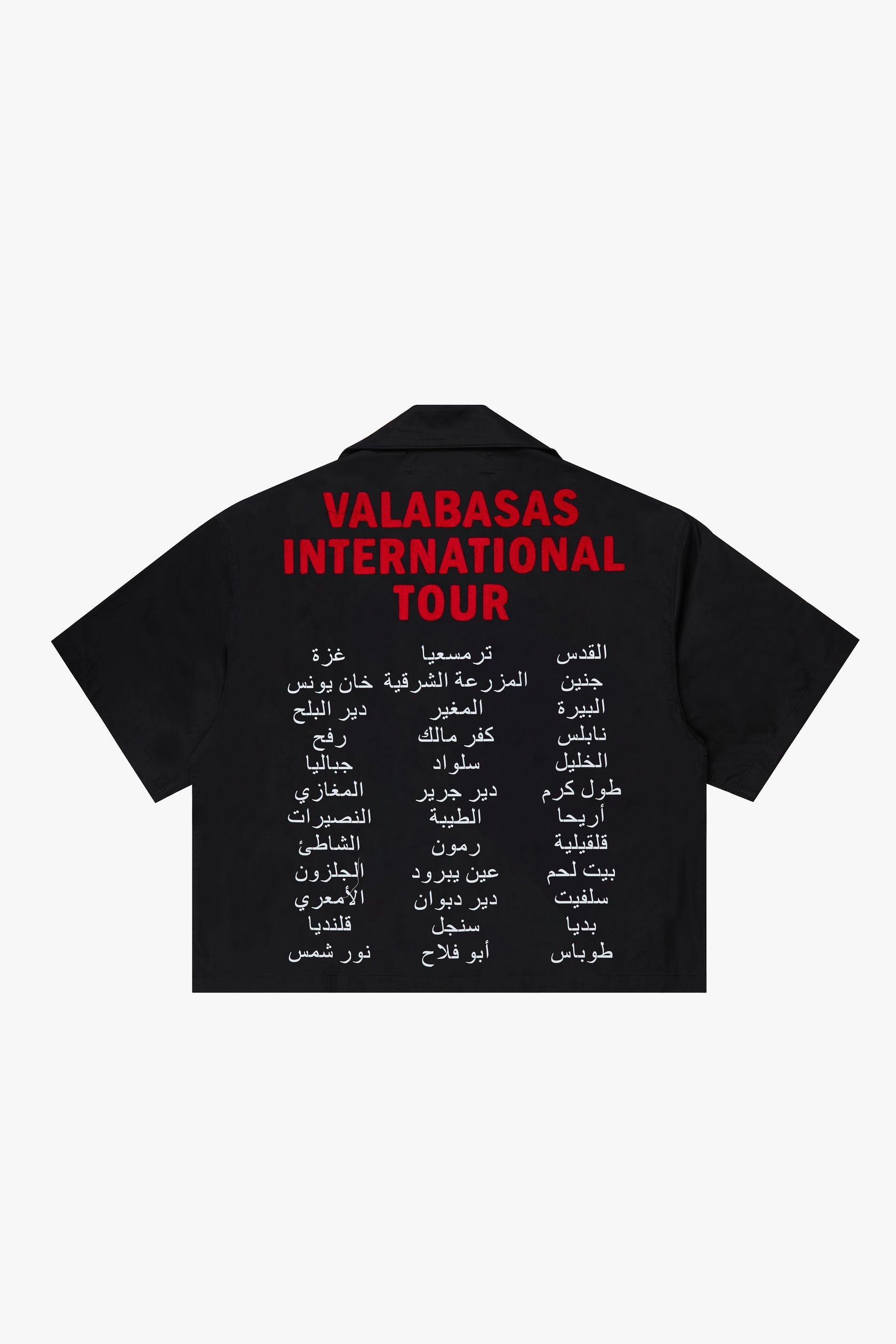 "TOUR" BLACK CROP BUTTON DOWN BLACK