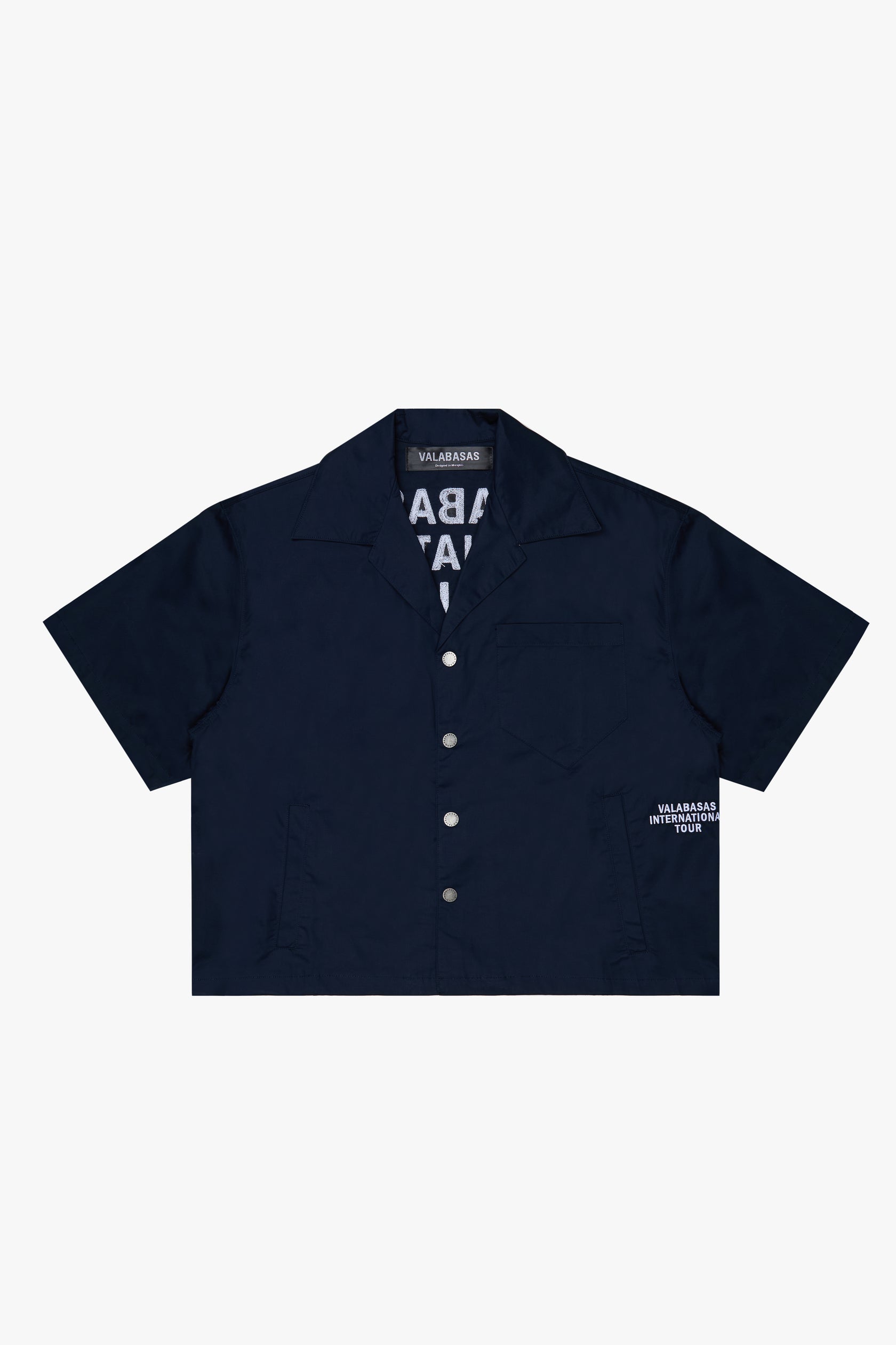 "TOUR" BLUE CROP BUTTON DOWN NAVY