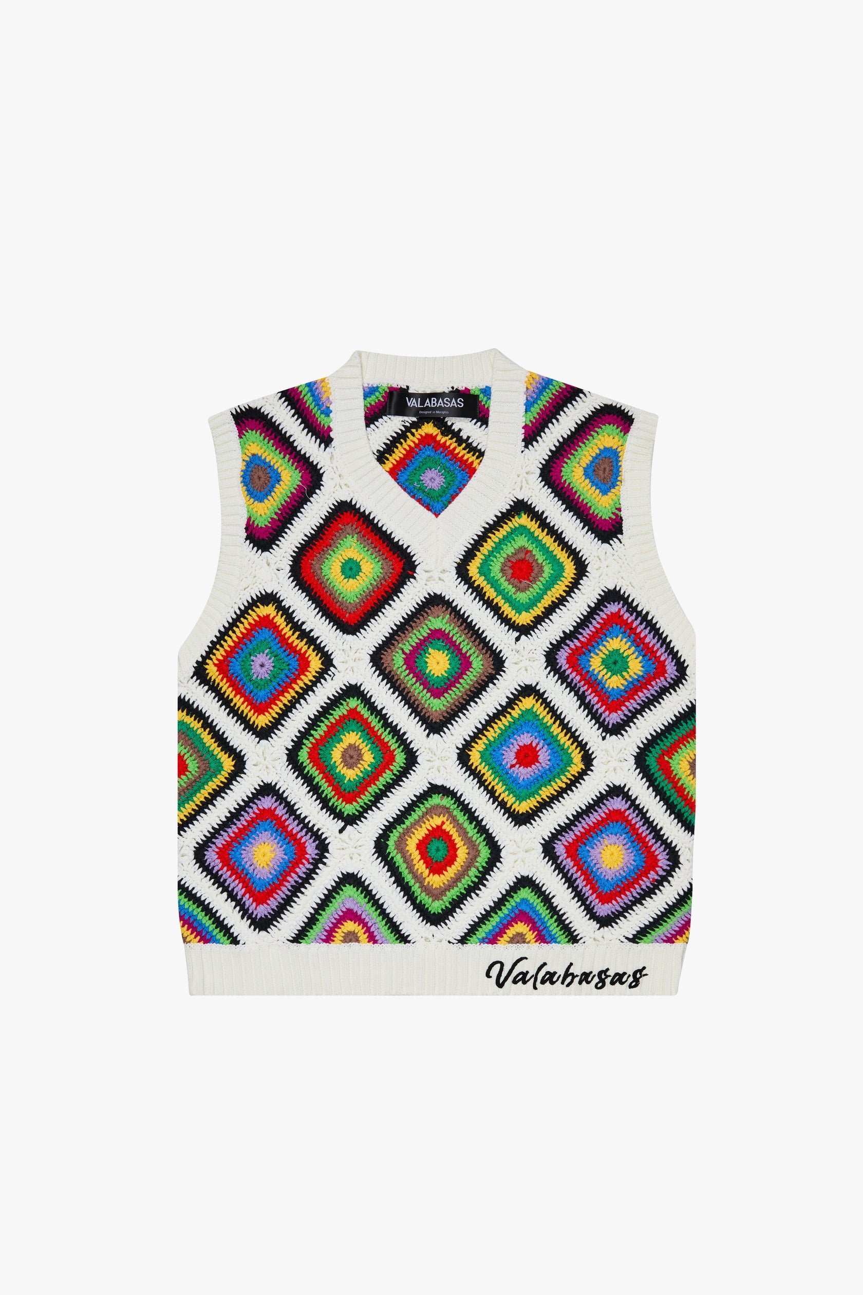 "MOSAIC KNIT" WHITE VEST