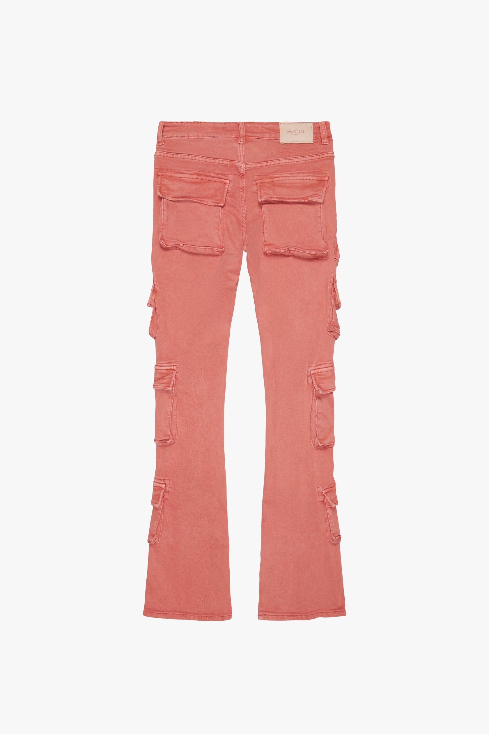 "PINNACLE” TANGERINE STACKED FLARE JEAN