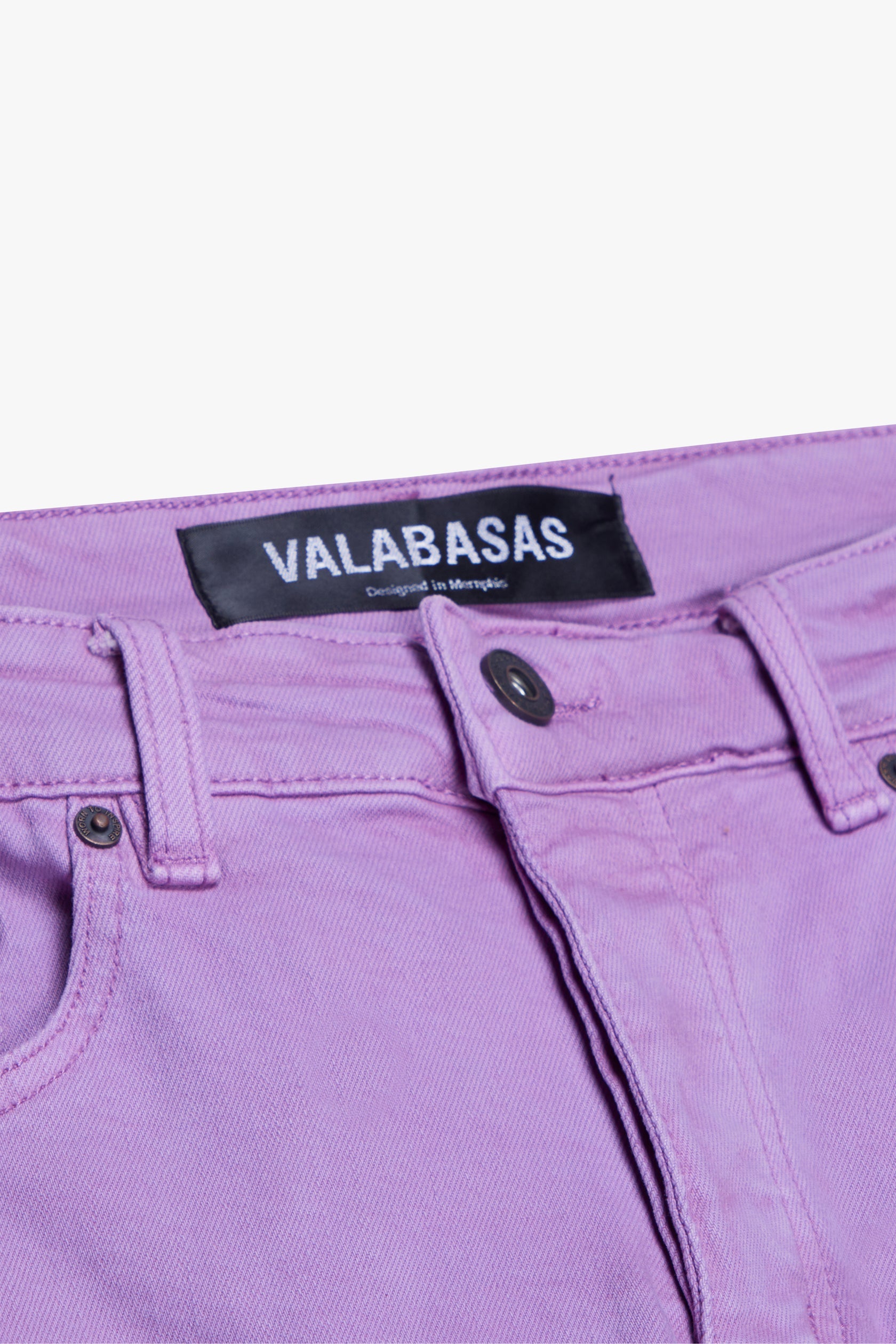 "PINNACLE” PURPLE STACKED FLARE JEAN