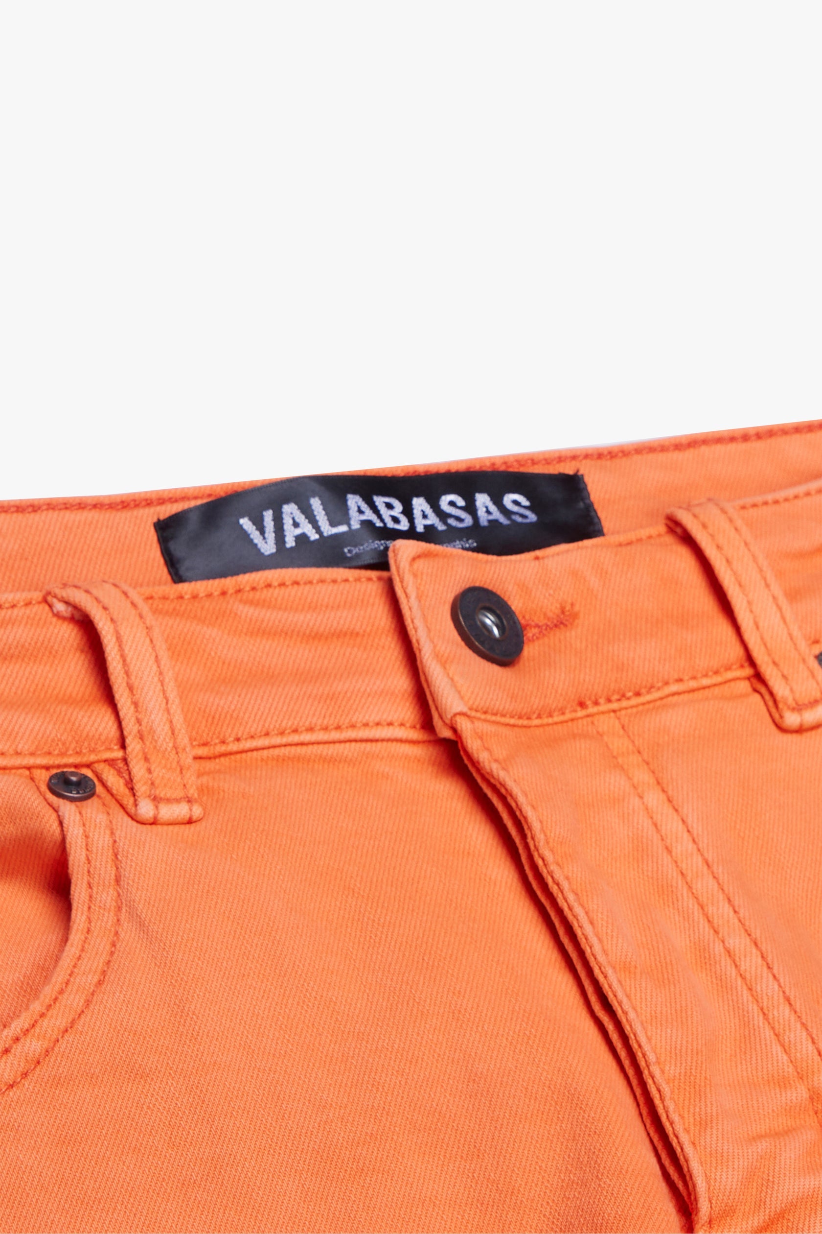 "PINNACLE” ORANGE STACKED FLARE JEAN