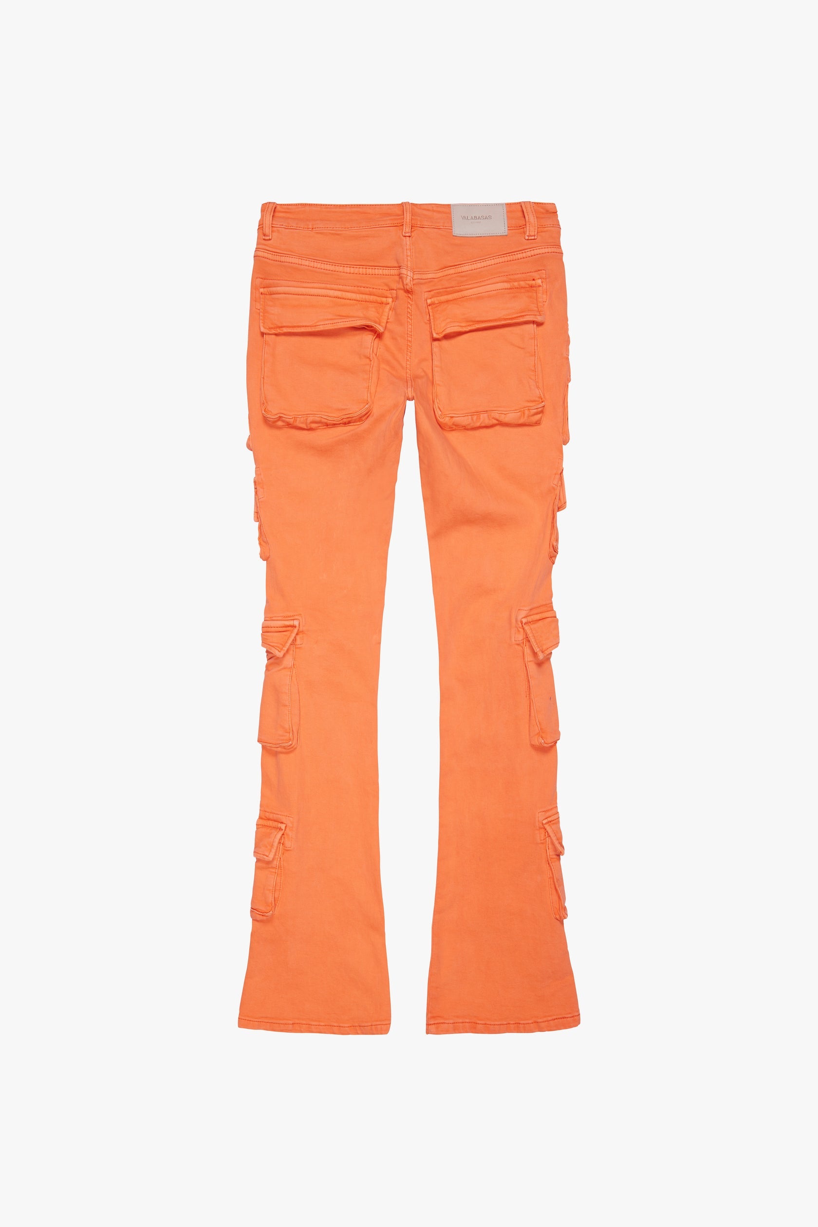 "PINNACLE” ORANGE STACKED FLARE JEAN