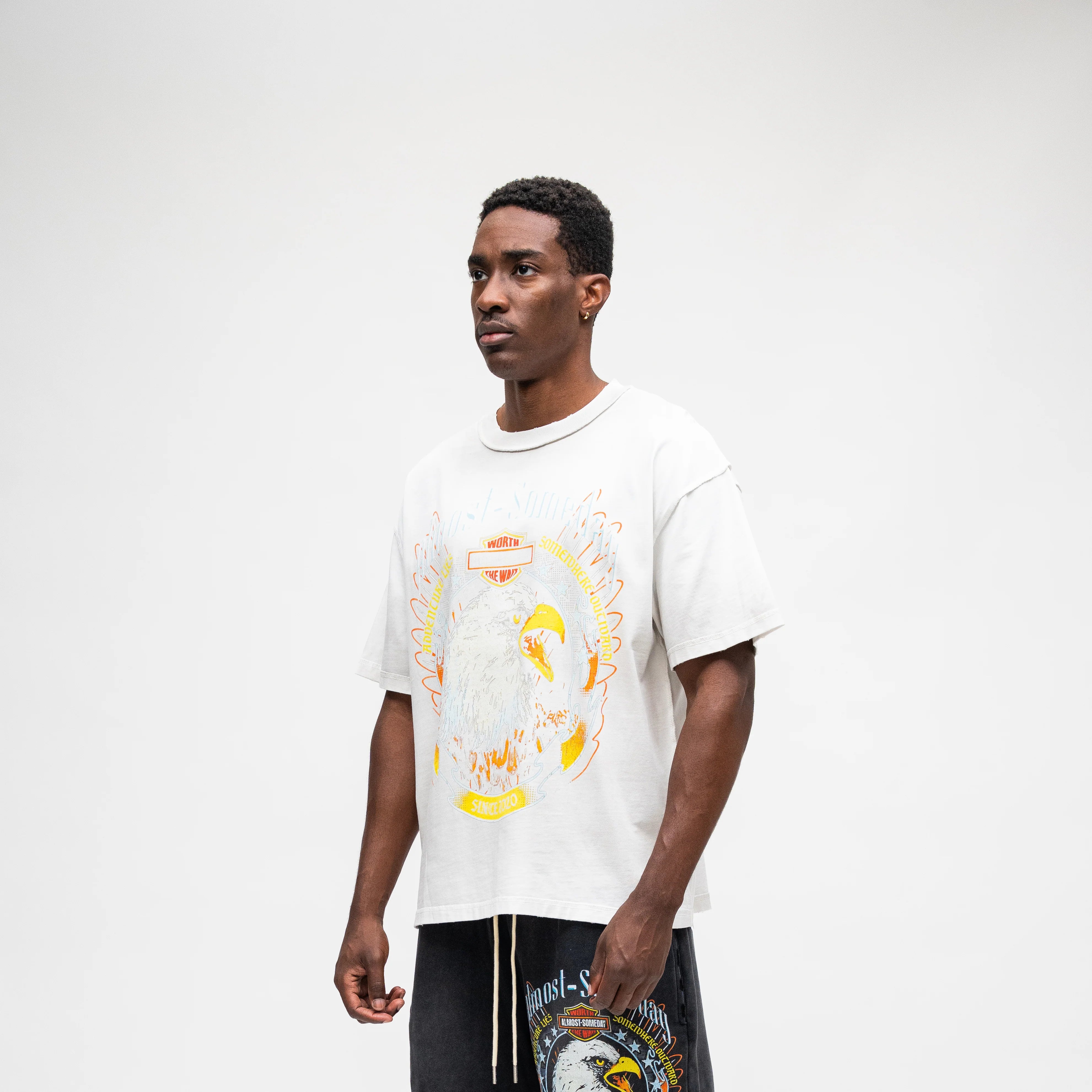 Almost Someday - Outward Tee - Dirty Wash White