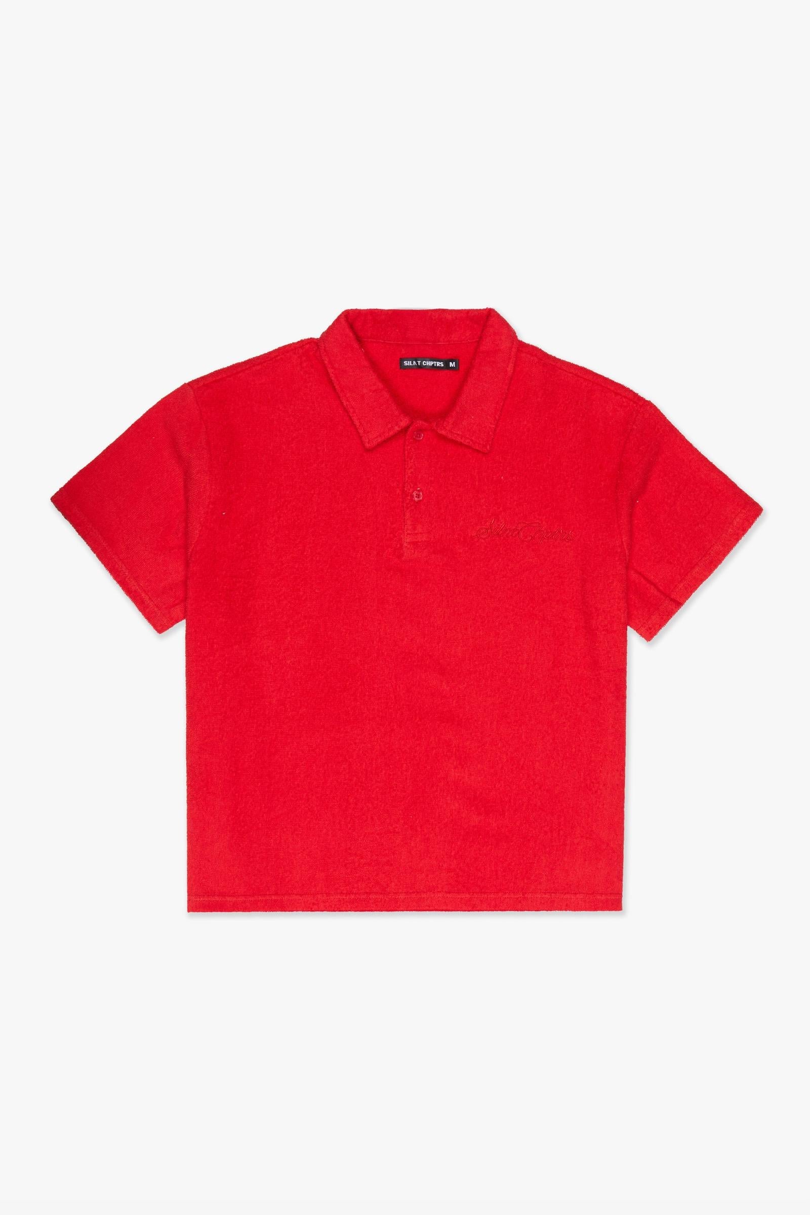 Silnt Chptrs Cursive Polo Shirt - Terry Cloth
