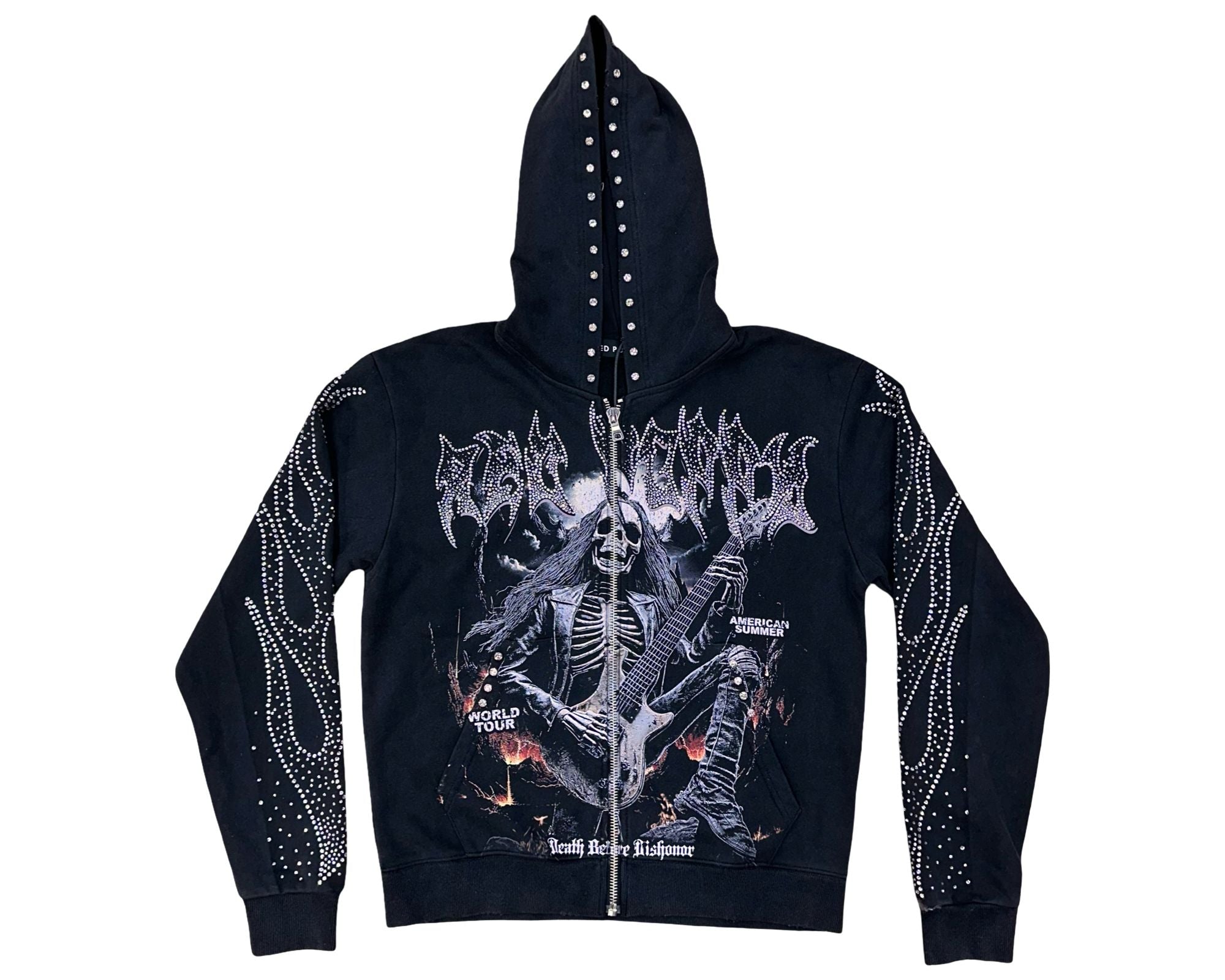 Red Poppy Hoodie for Men - Black