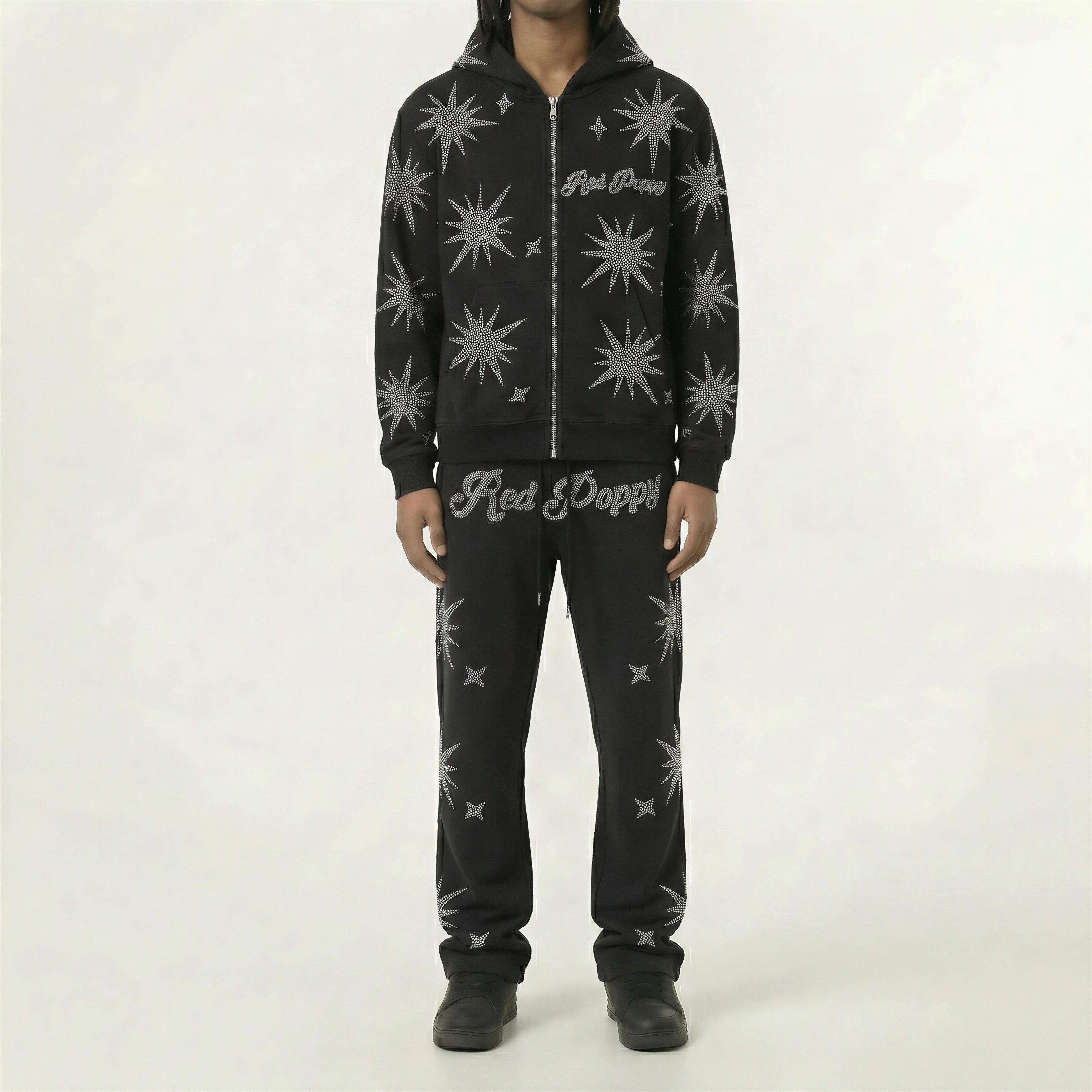 Red Poppy Sweatpants - Black