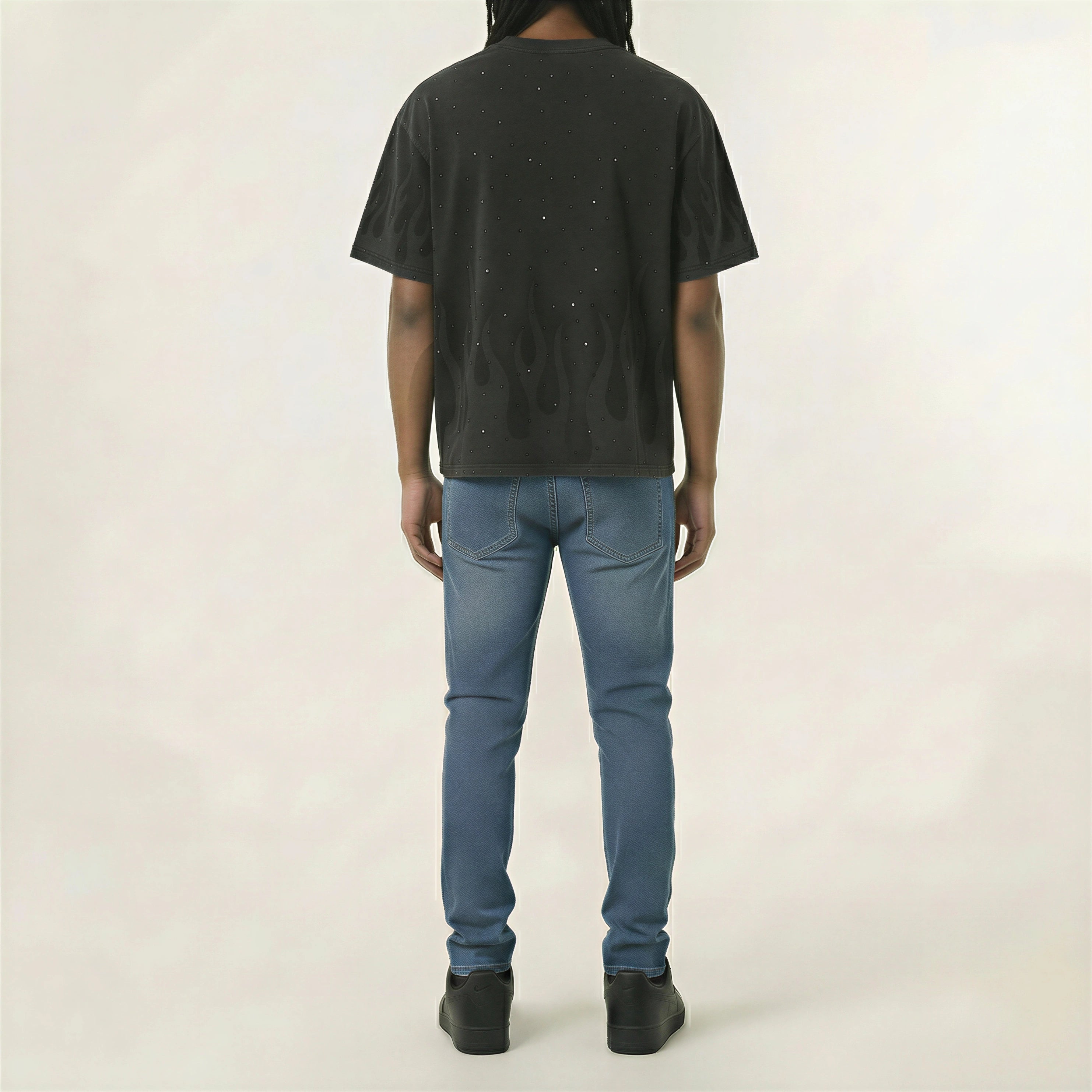 Red Poppy T-Shirt - Black