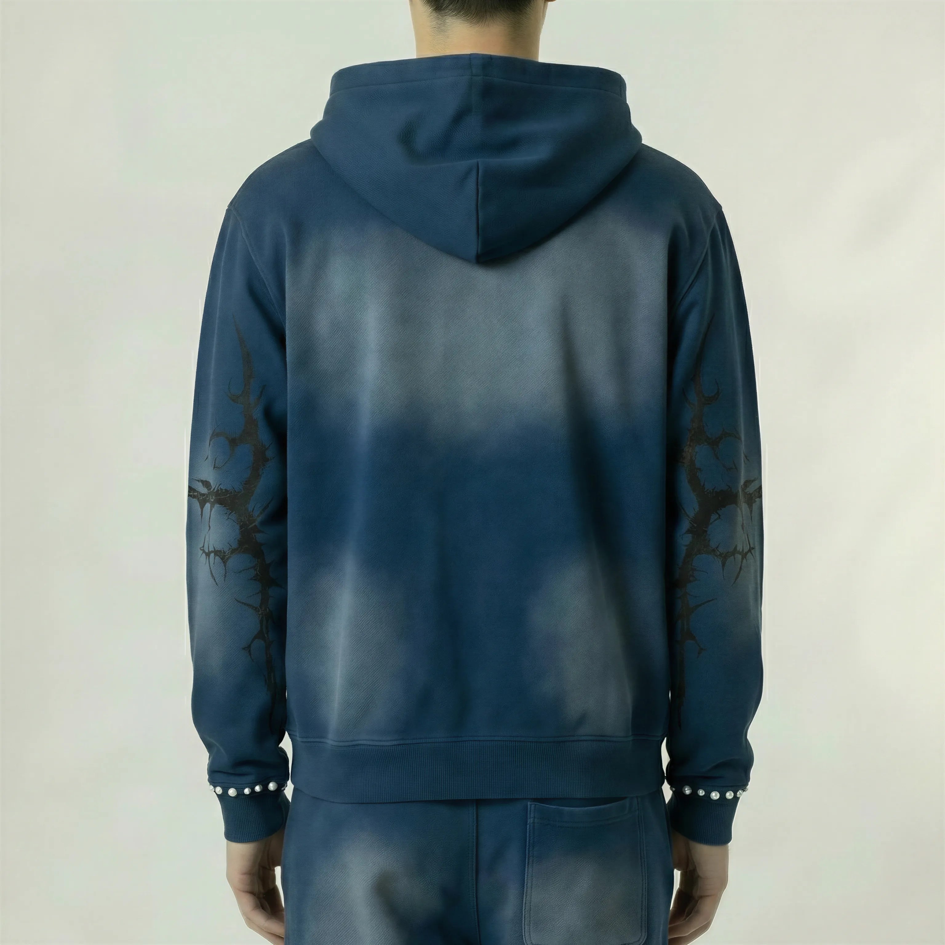 Red Poppy Hoodie - Blue