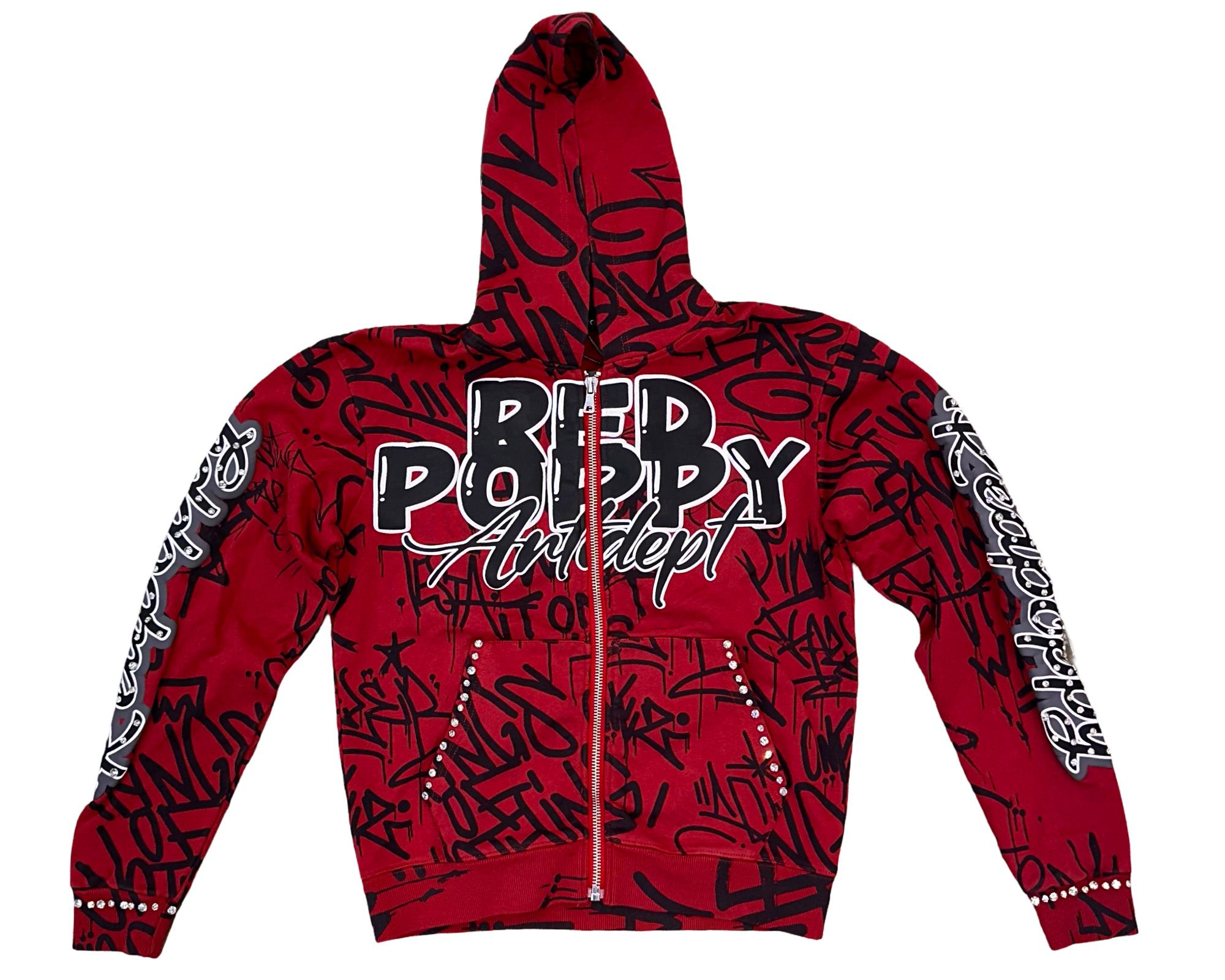 Red Poppy Men's Hoodie - Red Color