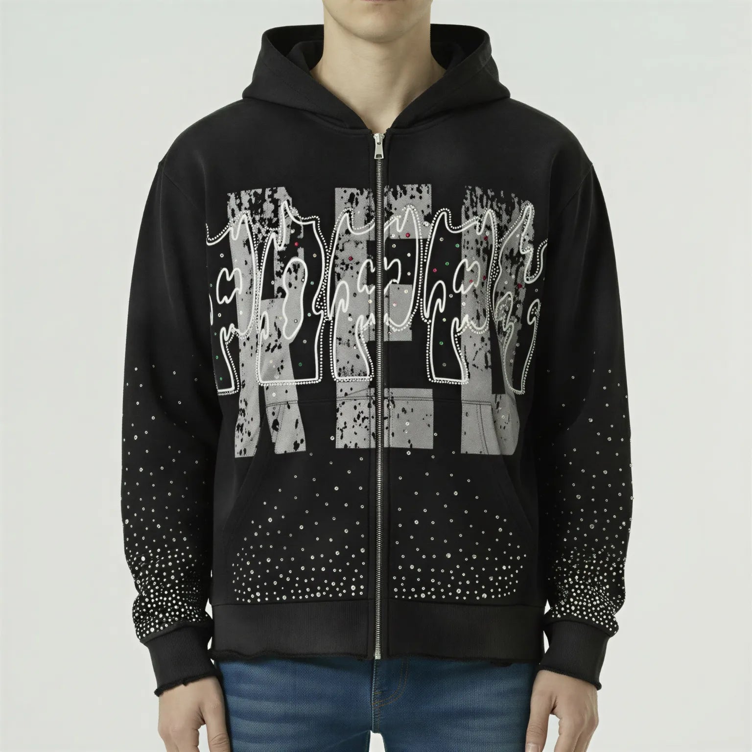 Red Poppy Abstract Hoodie - Graphic