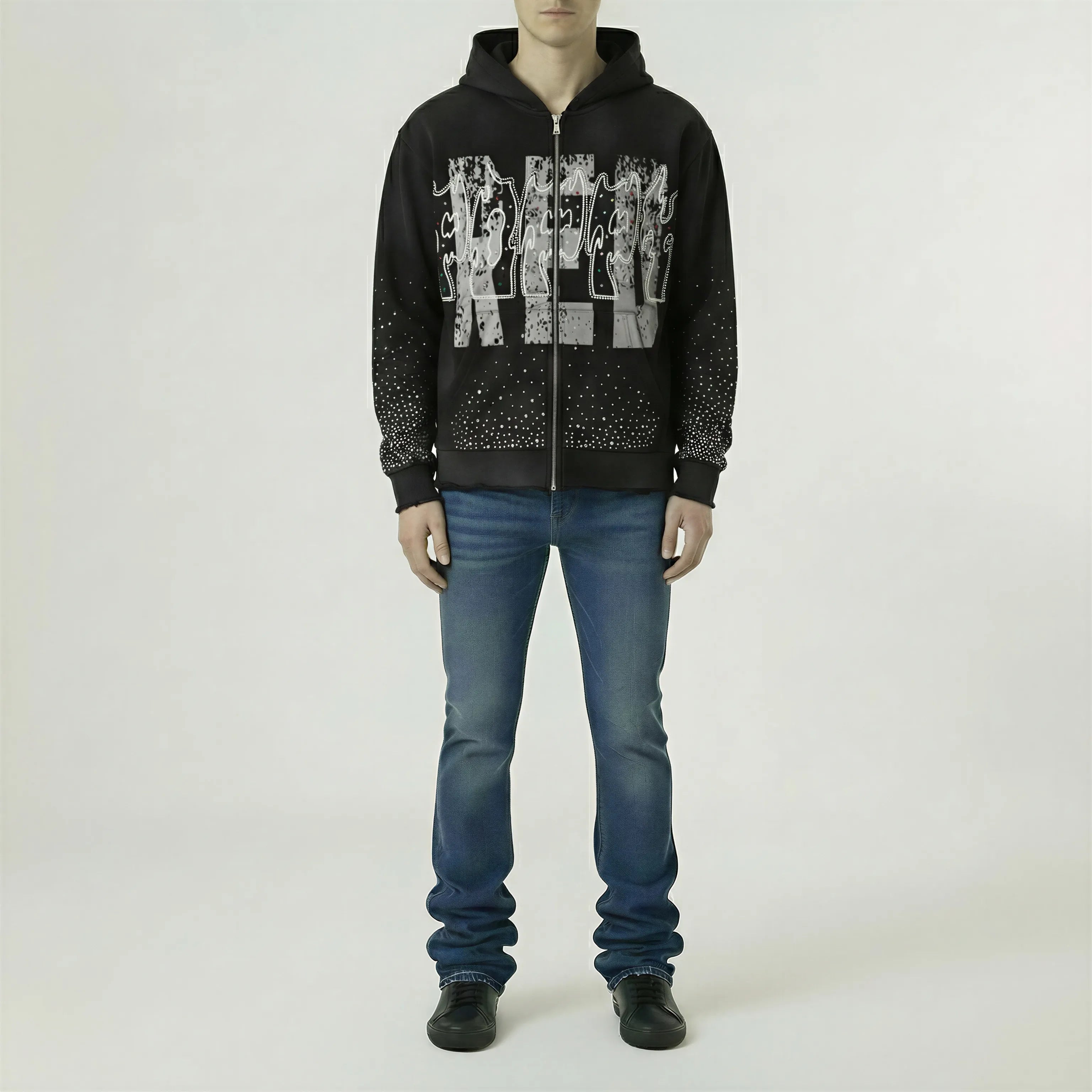 Red Poppy Abstract Hoodie - Graphic