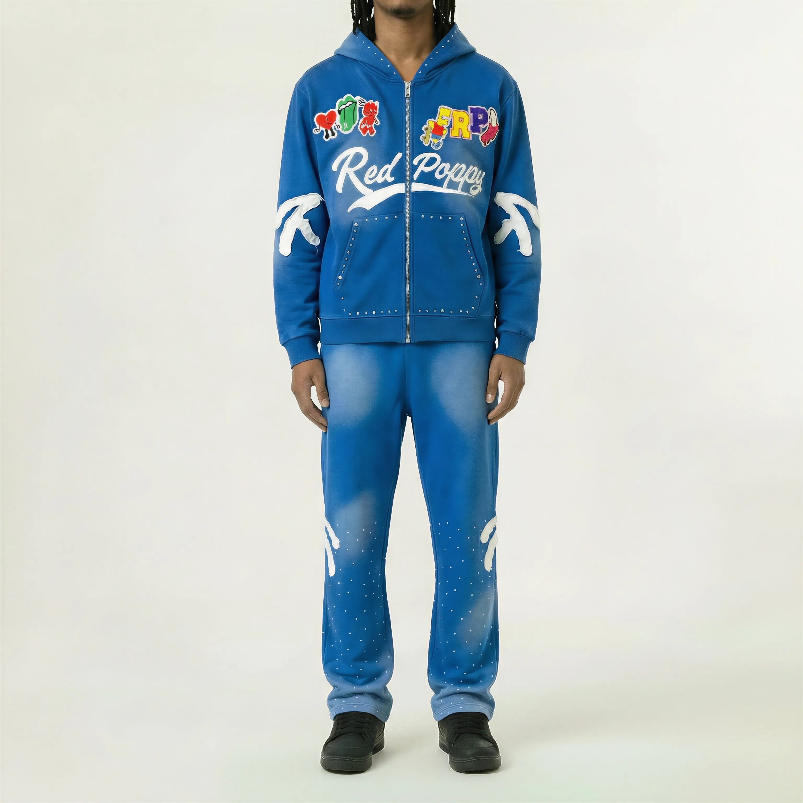 Red Poppy Sweatpants - Blue