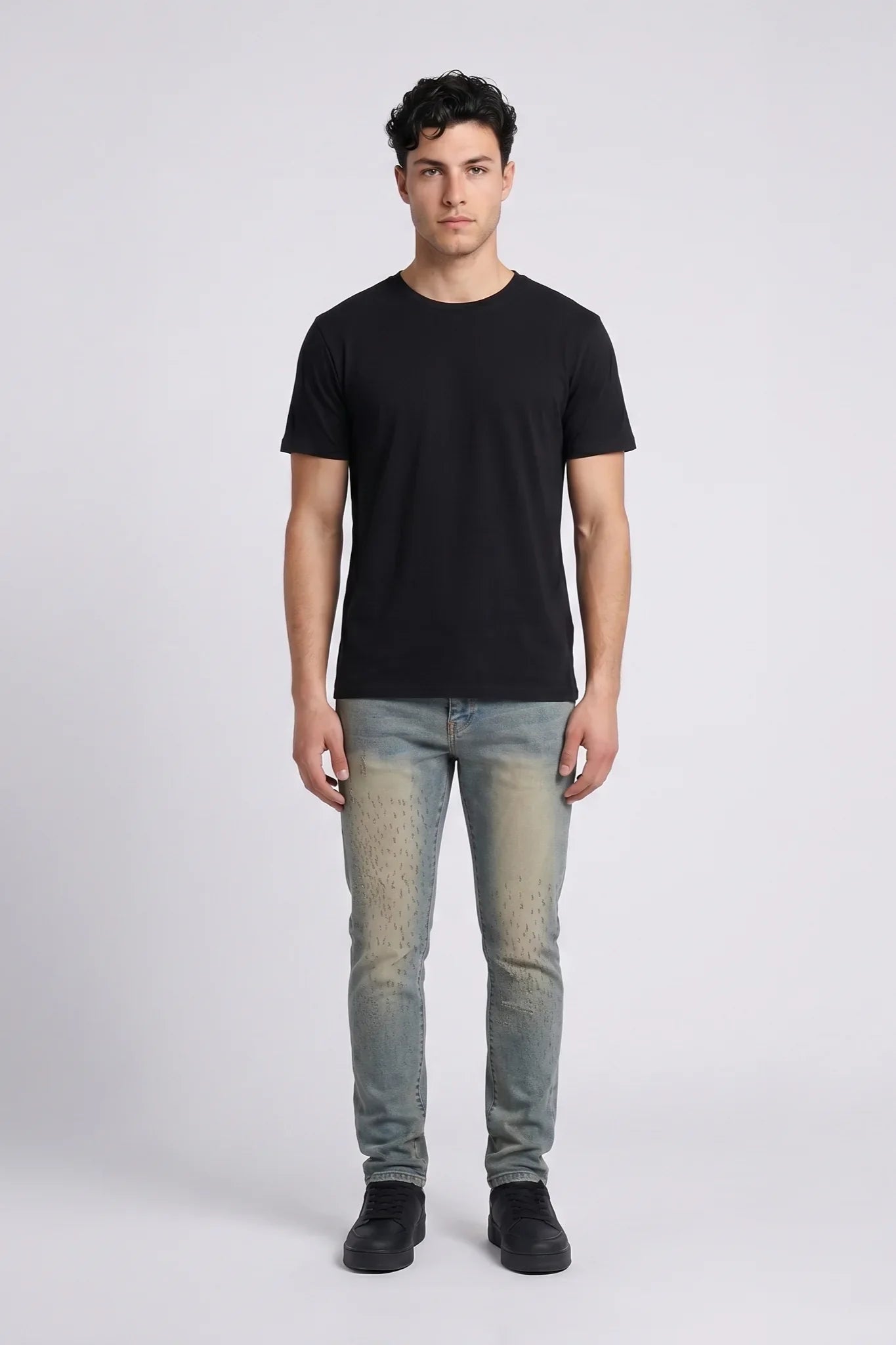 6Th Nbrhd Roots Men's Jeans - Faded Wash